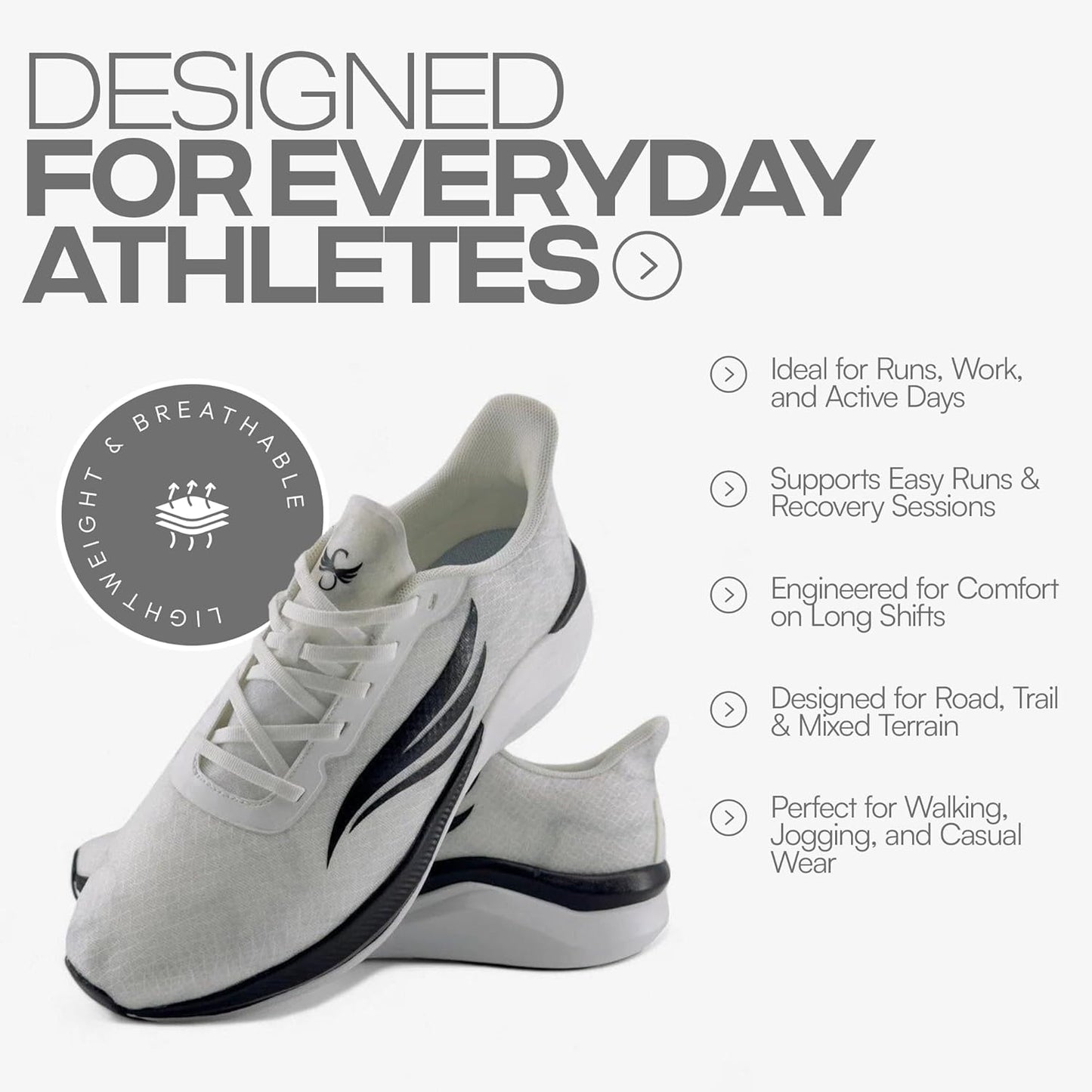 Swift Running Celer Men's Lightweight Running Shoes Comfortable Sneakers for Walking, Daily Runs, and All-Day Wear