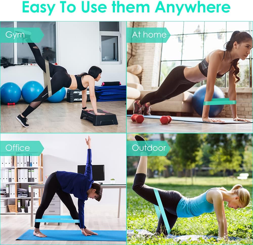 Resistance Bands Set, Workout Bands with Handles, Door Anchor, Ankle Straps and Carry Bag, Exercise Bands for Shape Body and Home Workouts