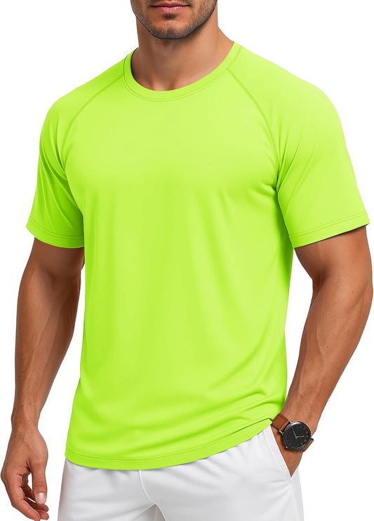 MAGCOMSEN Men's Short Sleeve UPF 50+ Sun Protection Shirts Quick Dry Athletic T-Shirt Hiking Running Swimming Rash Guard