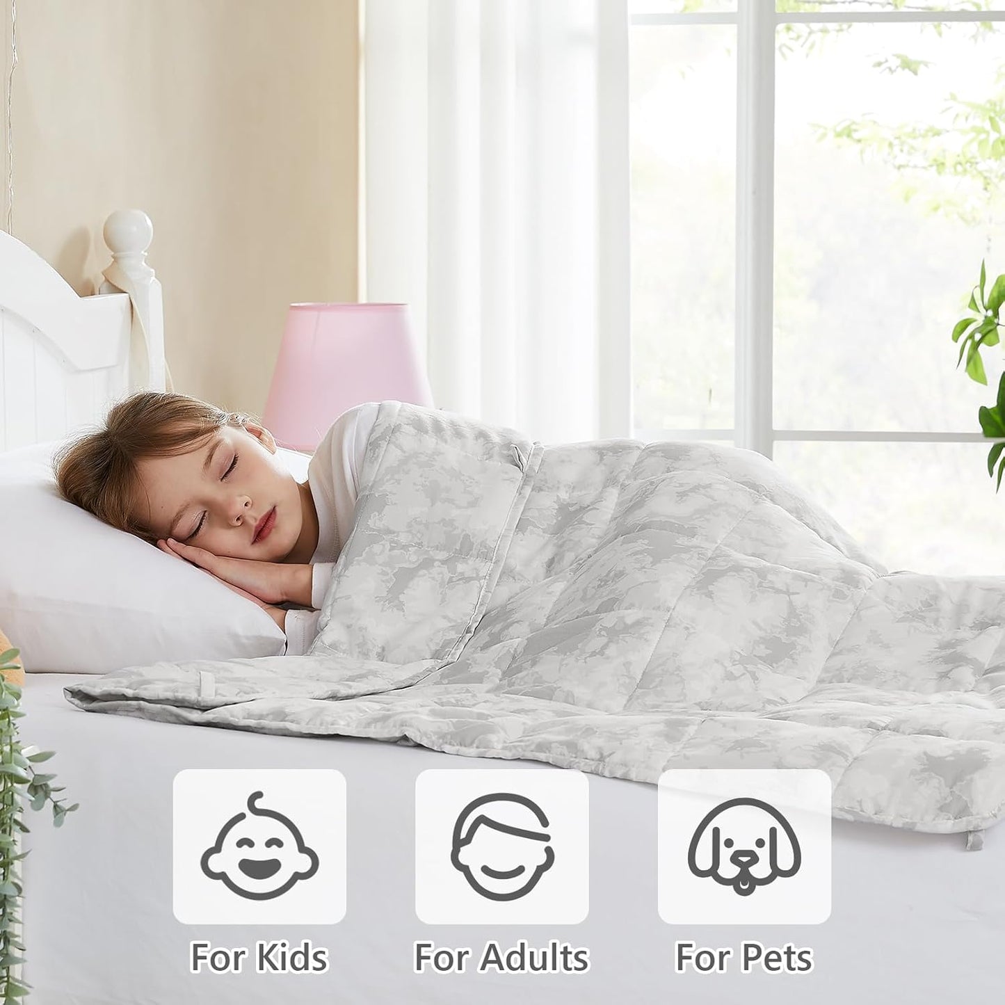 L'AGRATY Weighted Blanket - 36"x48" 3lbs Weighted Blanket Microfiber Material with Glass Beads Small Blanket for All-Season Summer Fall Winter Soft Thick Blanket