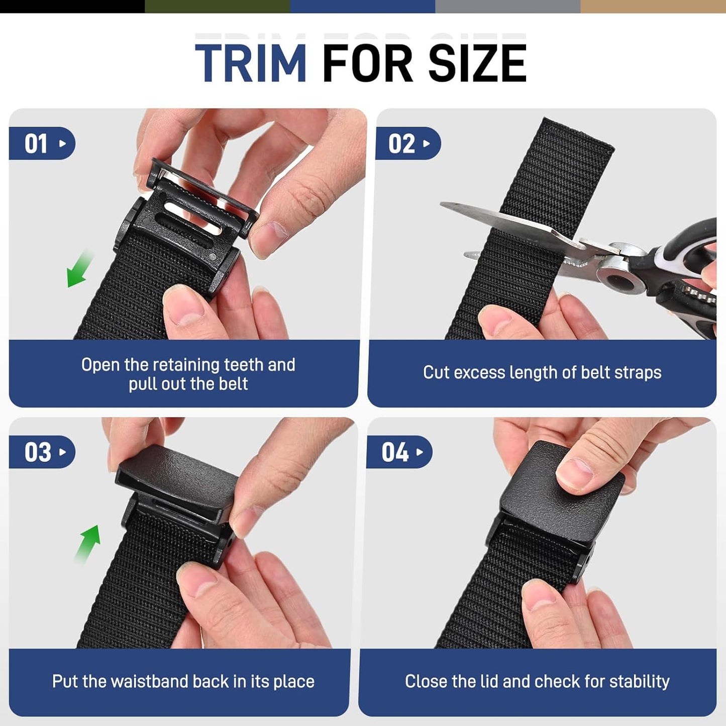 Tactical Men's Nylon Belts,5 Pack Mens Belts Casual，Military Canvas Outdoor Metal-free Belts