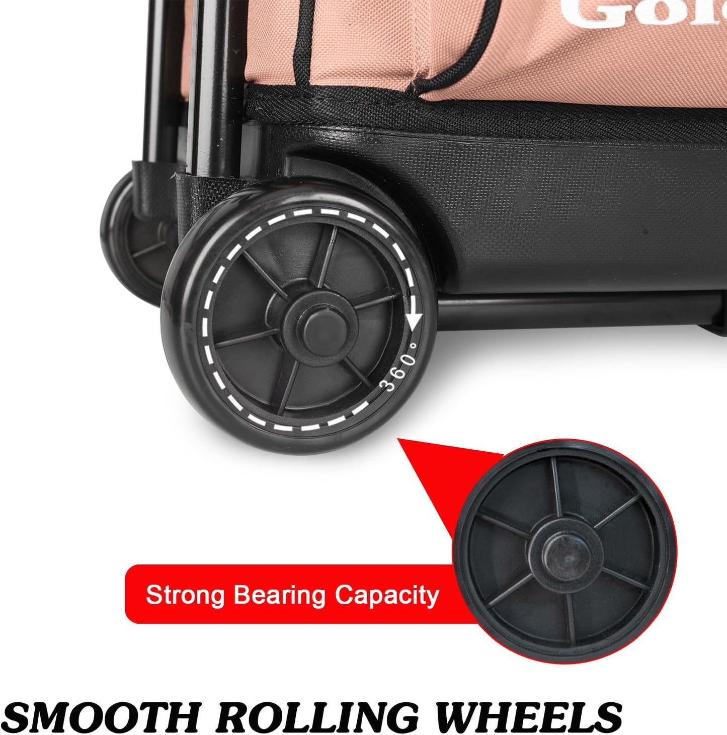 Goloni 3 Ball Bowling Bags with Wheels - Rolling Bowling Bag for 3 Balls & Accessories - Retractable Handle Extends to 38