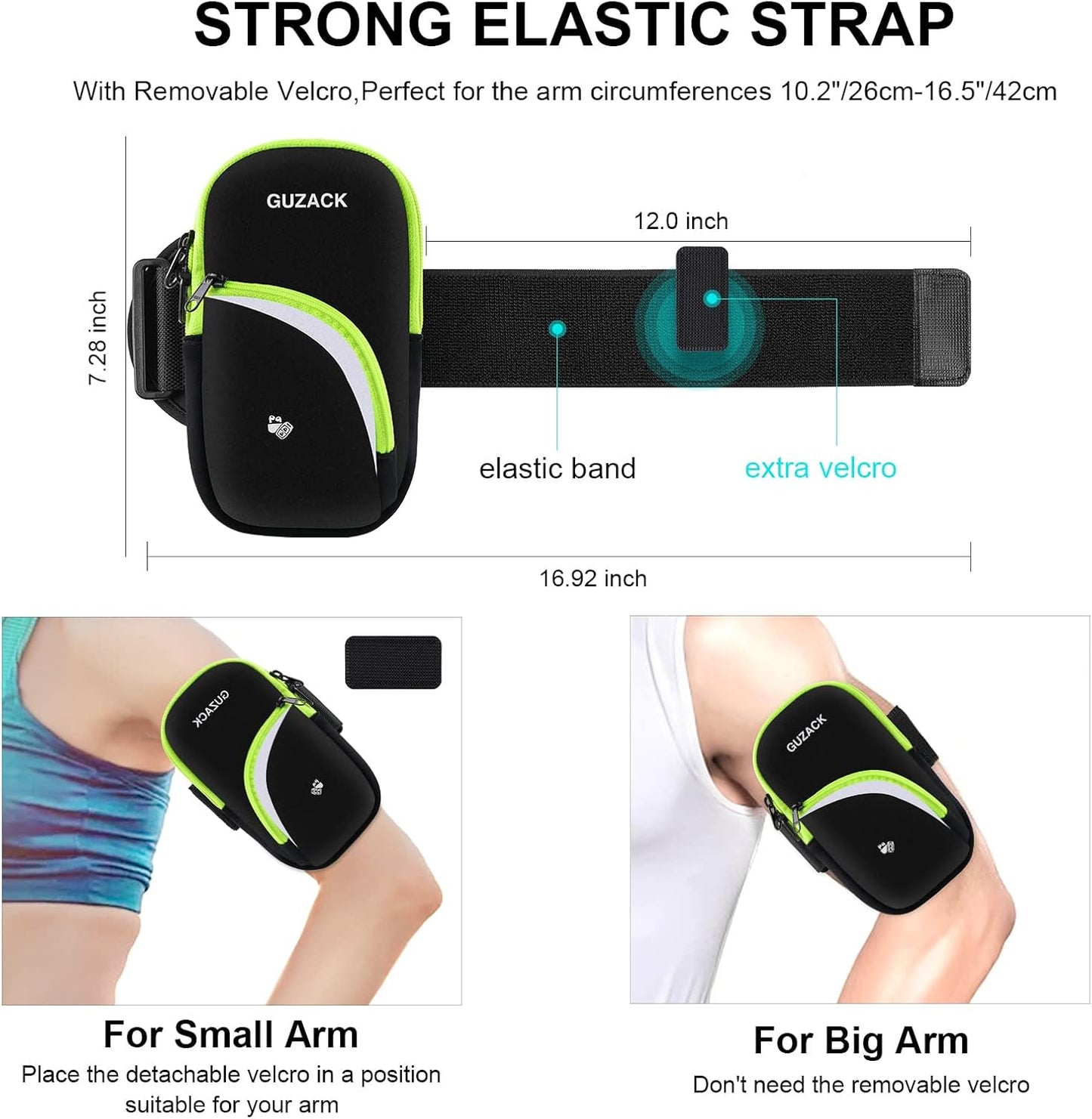 Phone Holder for Running Armband for iPhone 14 15 Pro Max 13 12 11 X XS XR 8 7 6 Plus SE Samsung Up to 6.9'' Cell Phone Arm Bands Bag with Key Card Pocket for Walking Exercise Workout Fitness