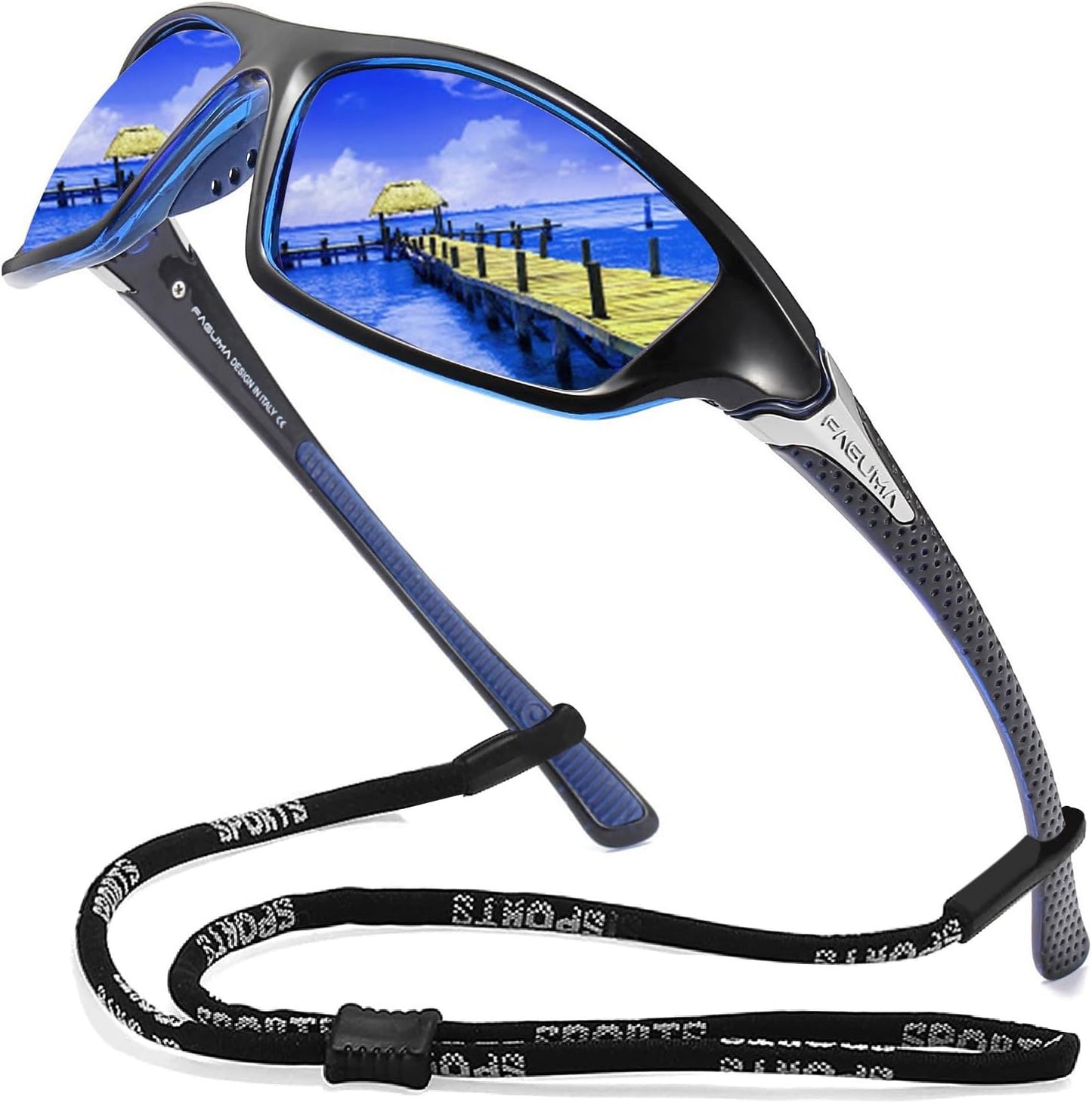 FAGUMA Sports Polarized Sunglasses For Men Cycling Driving Fishing UV400 Protection