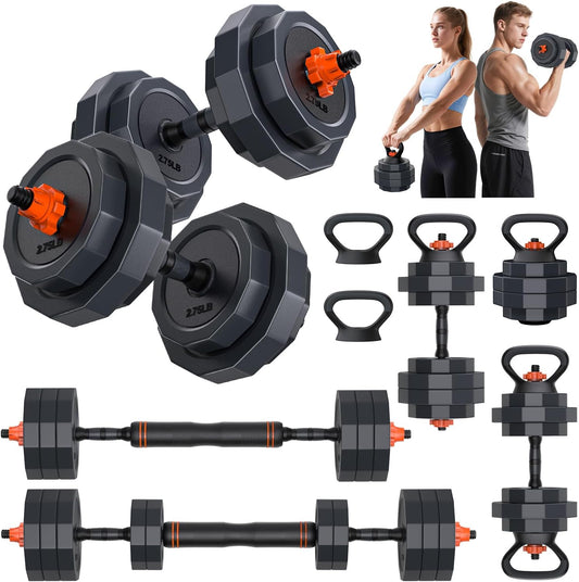 Adjustable Dumbbells Set, 45/65/85 lbs Free Weight Set with Connector, 4 in1 Dumbbells Set for Home Gym Workout