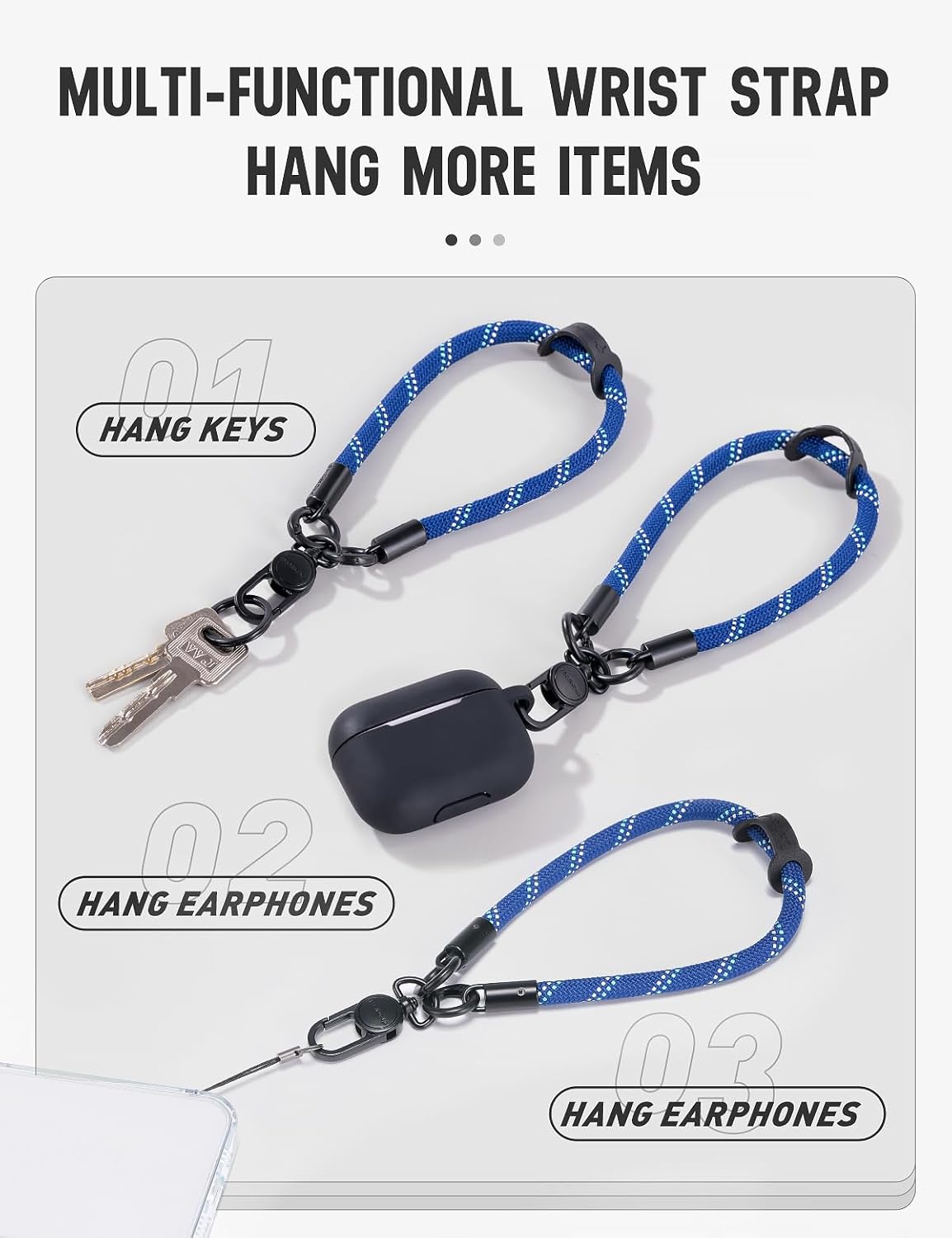 project-cb Phone Wrist Strap 1,Tether Tab 2,Phone Wristlet,Lanyard Wrist Strap,Key Holder,KeyChain,KeyRing×2(Orange)