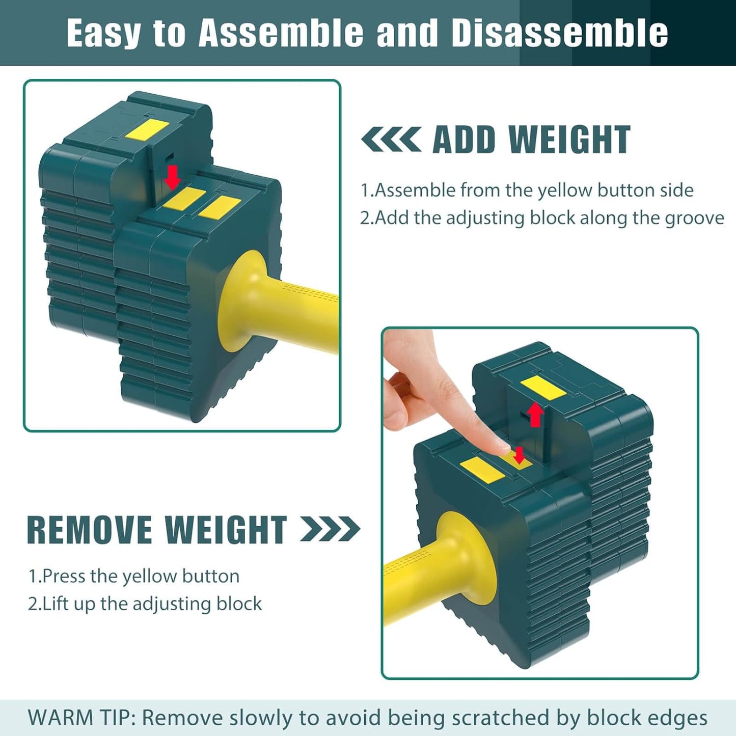 Adjustable Weight Dumbbells Set of 2, 3.4lb/5.7lb/8lb/10.3lb/12.6lb Each Hand Weight Sets for Women/Men, Adjustable Dumbbells Set for Home Gym Fitness Workout Strength Training