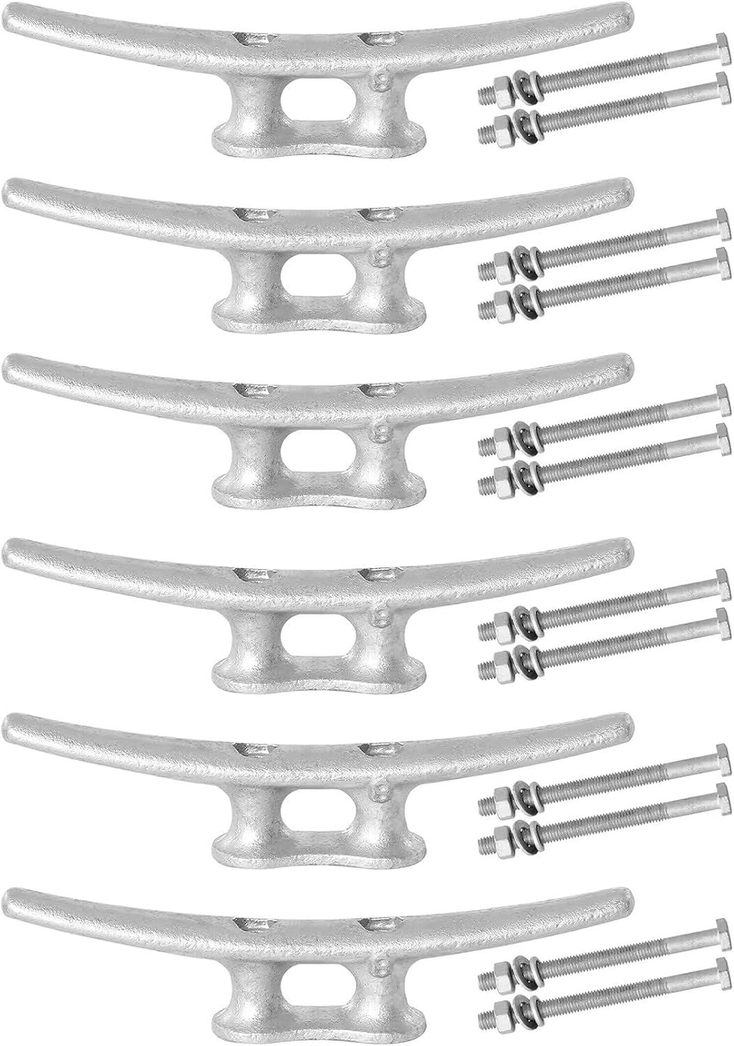 6/8/10/12/14 inch Dock Cleats With Bolts,Hot Dipped Galvanized Cast Iron Boat Cleats,Rope Cleat Boat Dock Cleats for Boat Docks,Decks,Piers for Tying up Boats,Marine Decor(1,2,4,5,6,8,10,12 Pack)