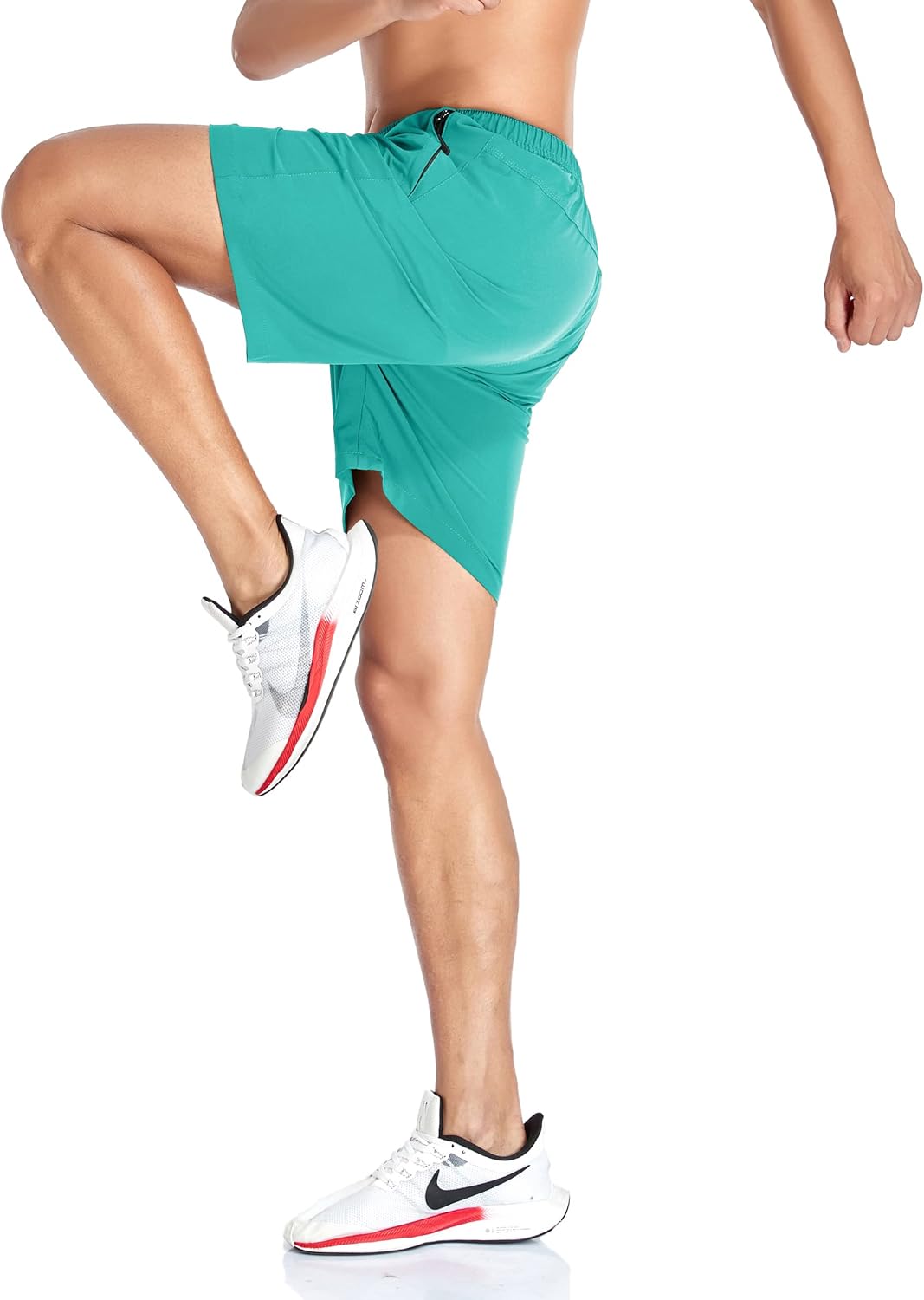 Men's Gym Shorts Sports Quick Dry Workout Running or Casual Training Short with Zipper Pockets