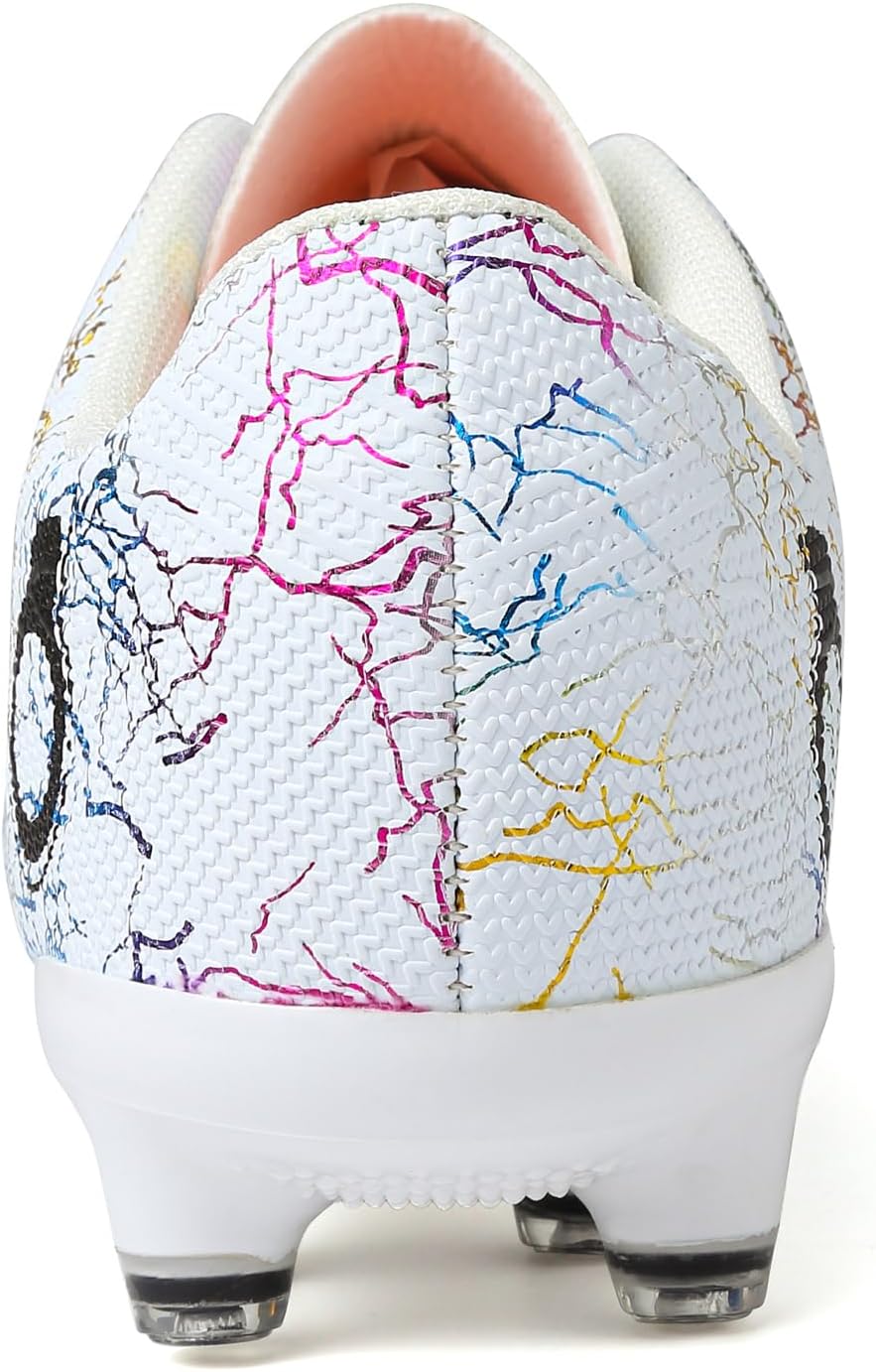 Boys' Soccer Shoes Kids Firm Ground Soccer Cleats Girls Athletic Sneakers Outdoor Turf Football Shoes for Little/Big Kid