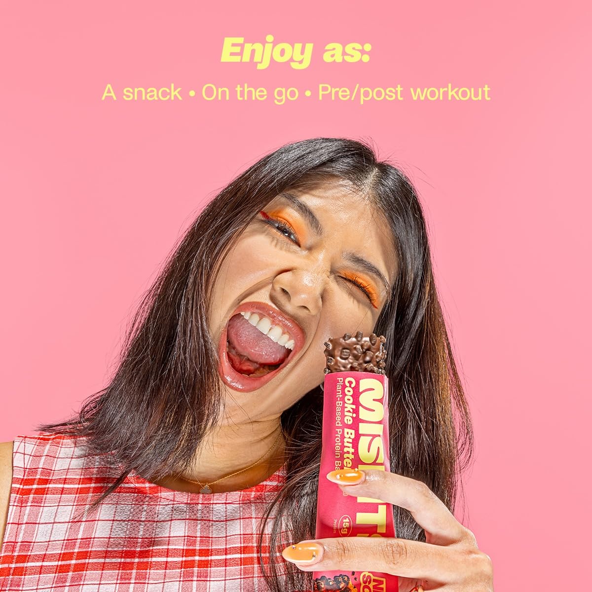 Misfits Vegan Protein Bars, Cookie Butter - Updated Recipe | Plant Based, Low Sugar & Carb, High Fiber Snacks | Pack of 15