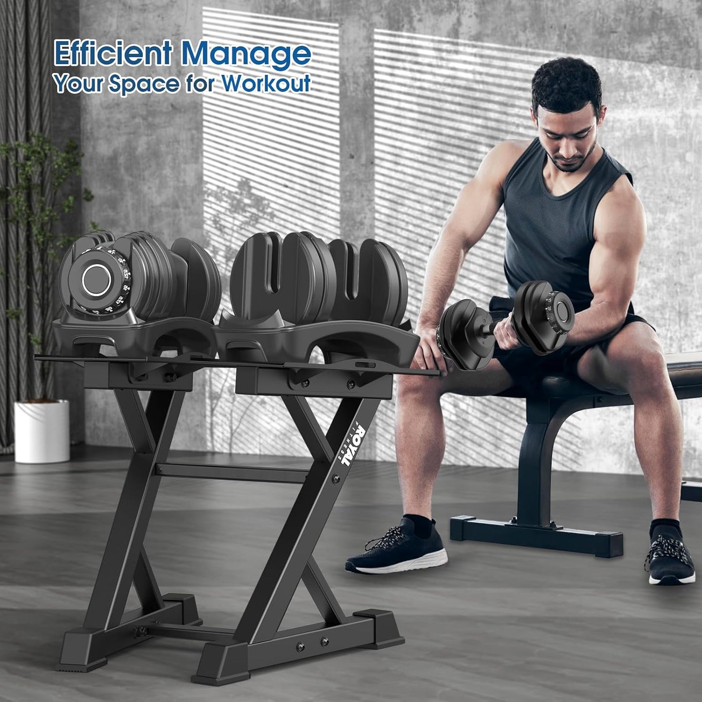 Adjustable Dumbbell Rack Weight Rack Heavy Duty, Home Gym Dumbbell Storage Stand Holder, Black