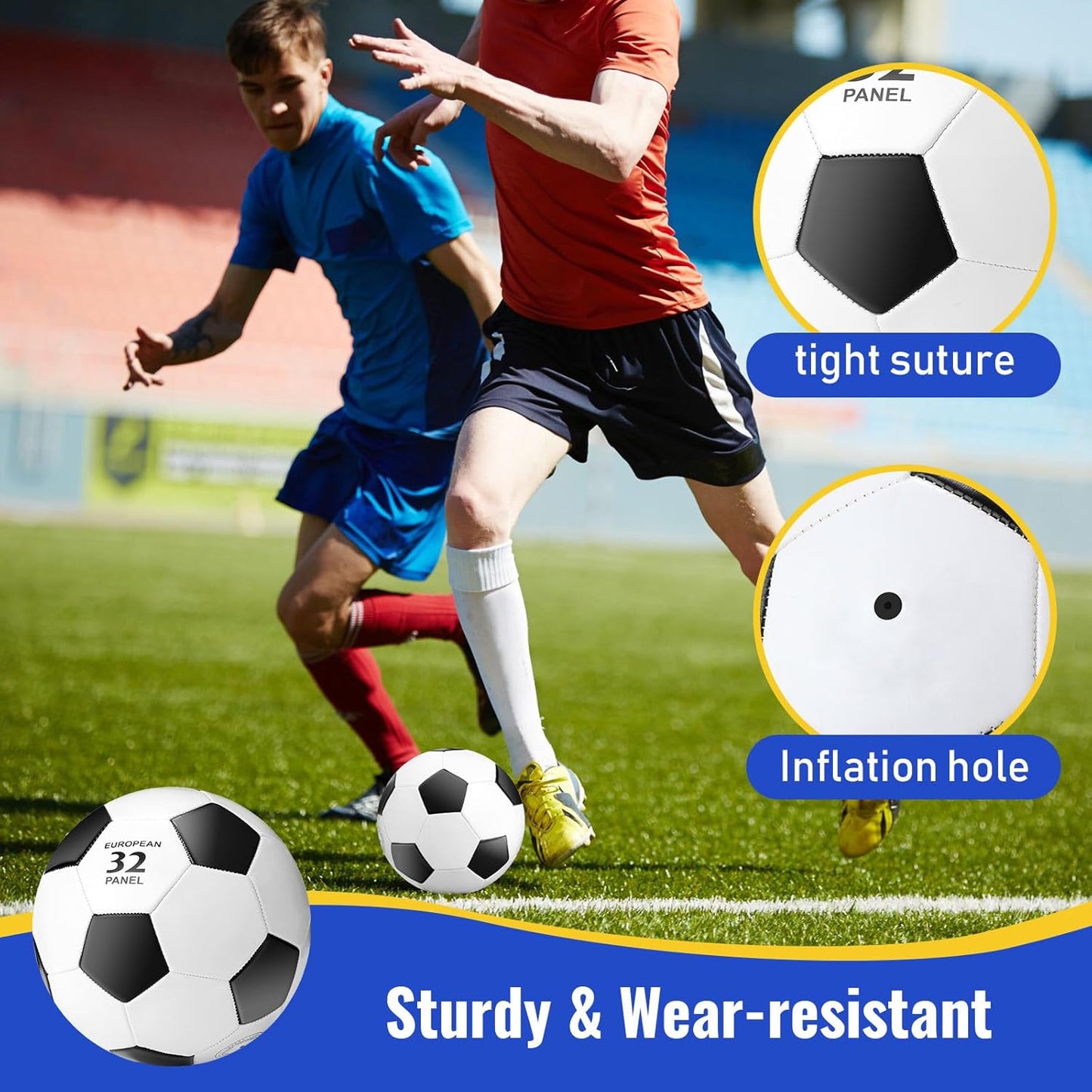 Jenaai Sport Balls Set Official Size Basketball Football Volleyball Soccer Ball with Equipment Bags and Pumps Kit for Kid Youth Adult Indoor Outdoor Operation Christmas