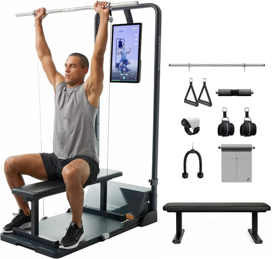 Gym Monster Smart Home Gym, Multifunctional Strength Training Machine, Smith Machine Power Cage Workout Station, Squat Rack Cable Machine, Full Body Fitness Equipment for Home Workout