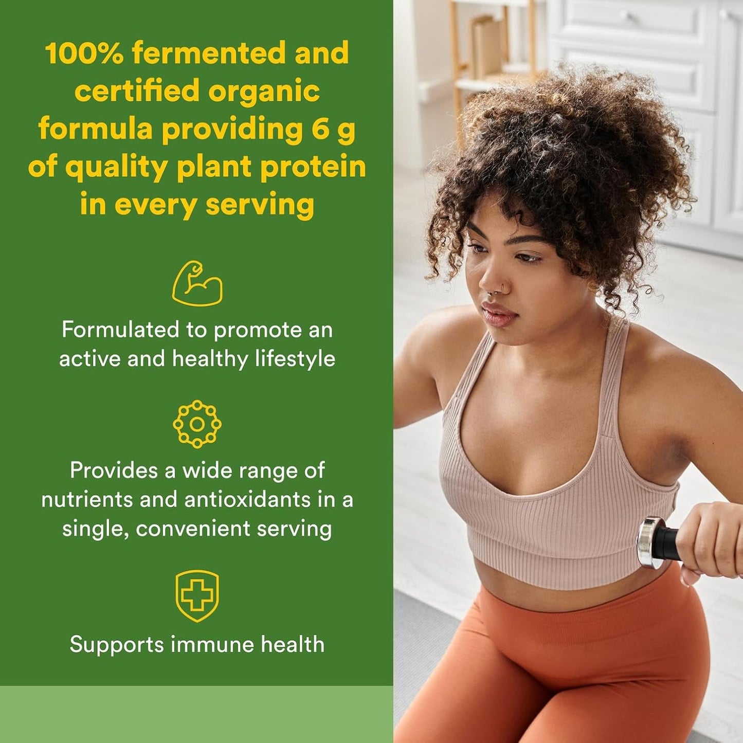 Natural Factors Whole Earth & Sea, Organic Fermented Greens, Vegan Whole Food Supplement, Chocolate, 7.7 Oz