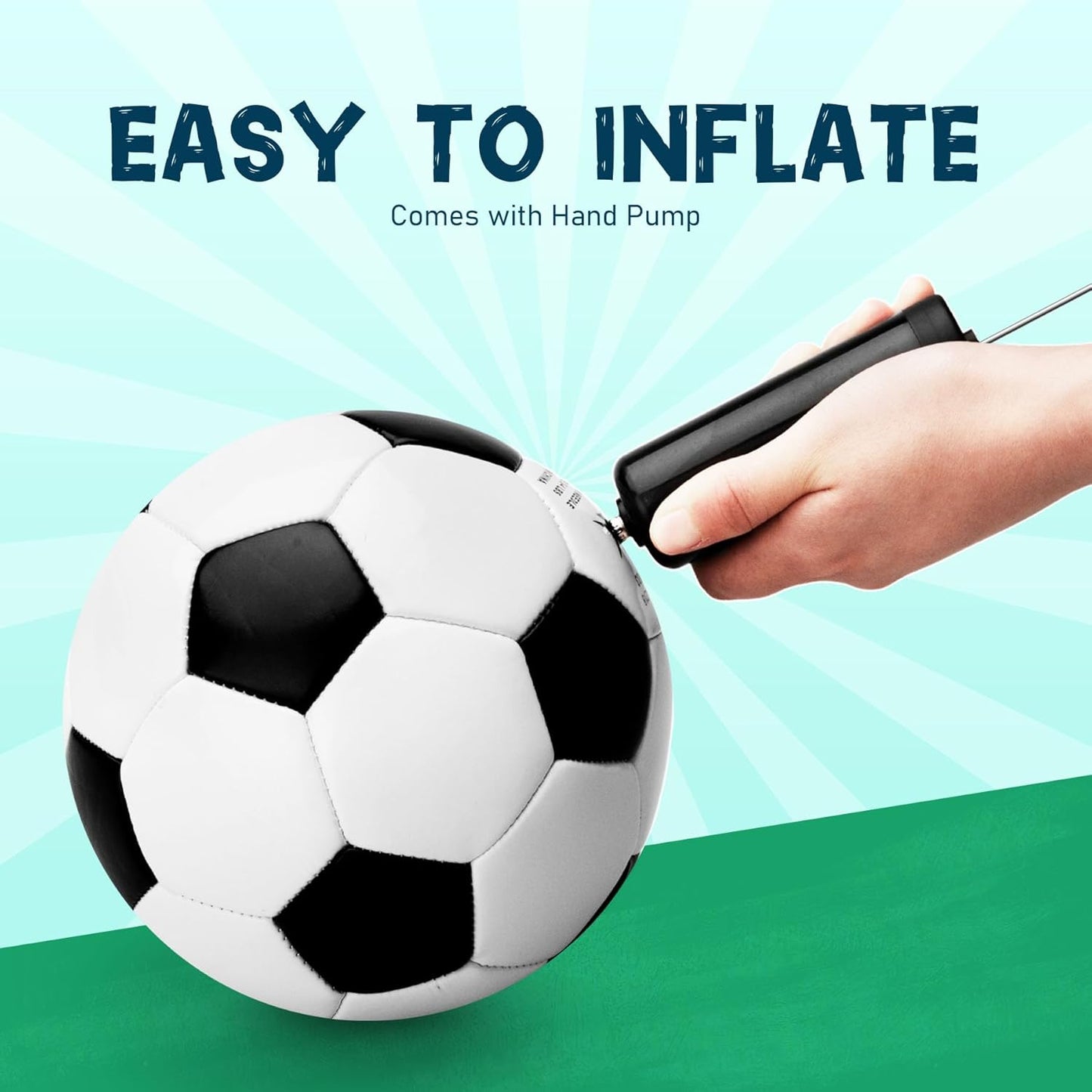 Soccer Ball Size 3/4/5 with Pump & Bag - Pack of 1, 2 or 3 - Official Size & Weight - Classic Black & White - Indoor Outdoor Use - Durable & Long-Lasting - Ideal Gift for Toddler, Kids, Youth & Adults