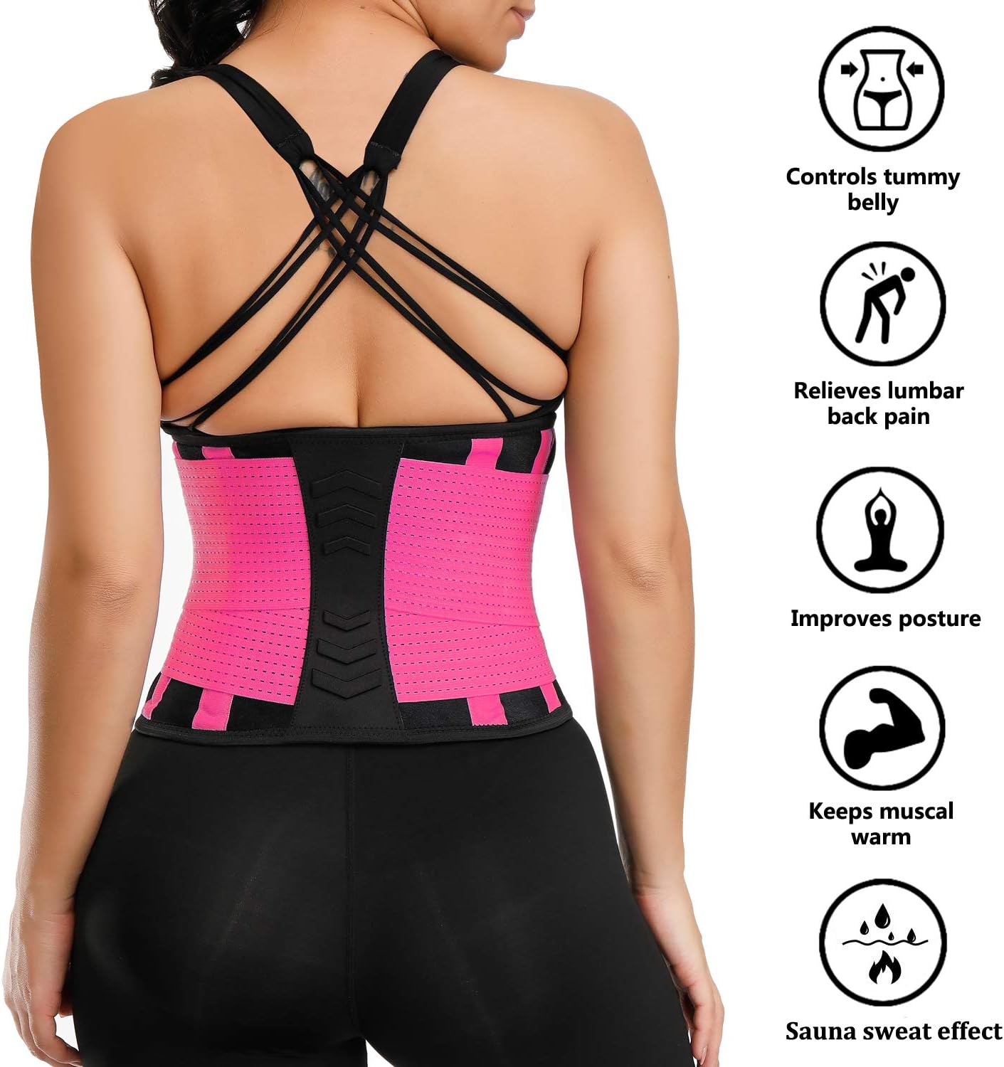 VENUZOR Waist Trainer Belt for Women - Waist Cincher Trimmer - Slimming Body Shaper Belt - Sport Girdle Belt (UP Graded)