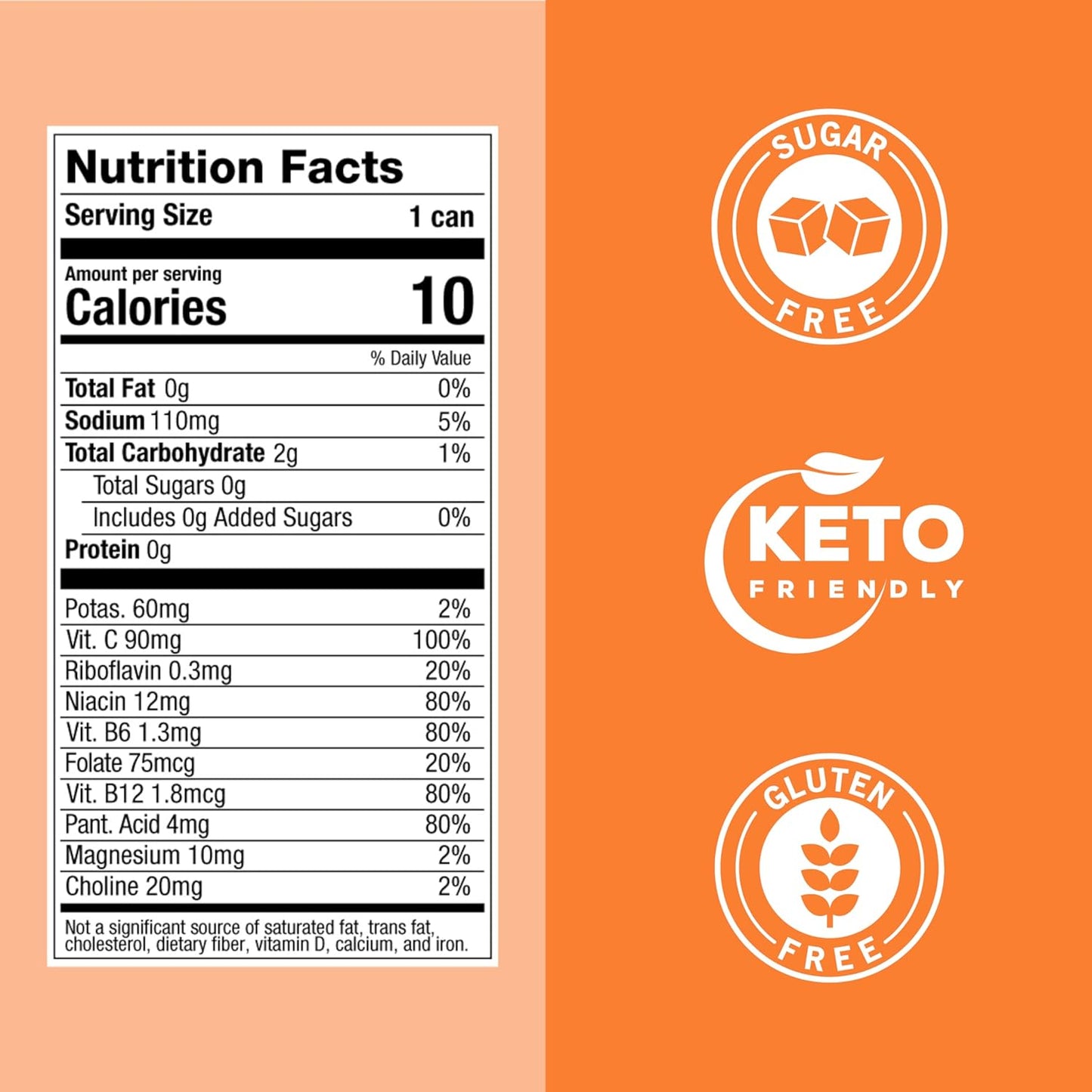 ZOA Zero Sugar Energy Drinks, Wild Orange - Sugar Free with Electrolytes, Healthy Vitamin C, Amino Acids, Essential B-Vitamins, and Caffeine from Green Tea - 12 Fl Oz (12-Pack)