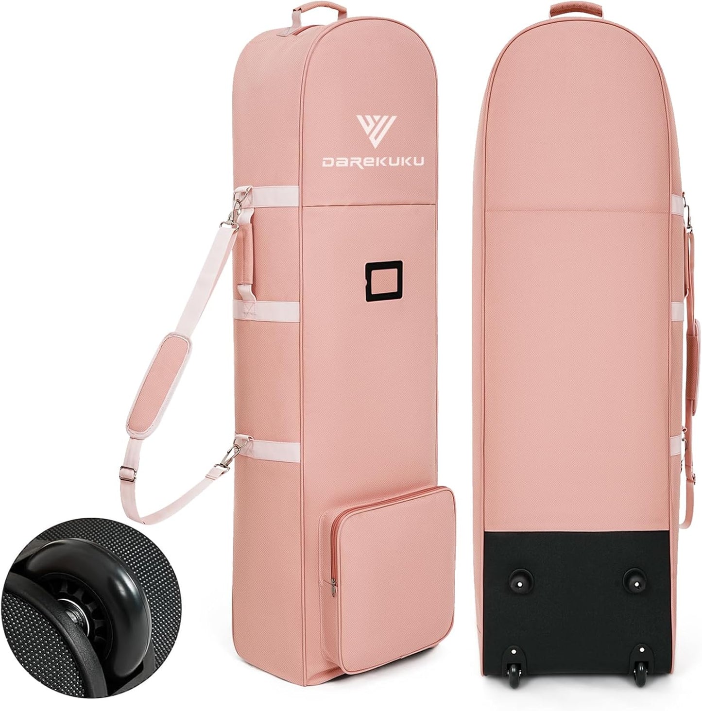 Golf Travel Bags for Airlines with Adjustable Support Rod and Detachable Shoulder Straps, Soft Foldable Golf Club Travel Covers, 900D Heavy Duty Oxford