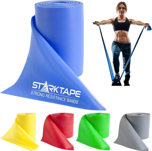 Resistance Bands Professional 8,16, 25, 50 Yards Bulk Rolls. Latex-Free Elastic Physical Therapy Band. No Scent, No Powder - Perfect for Home Exercise, Yoga, Pilates, Gym, Rehab, Workout