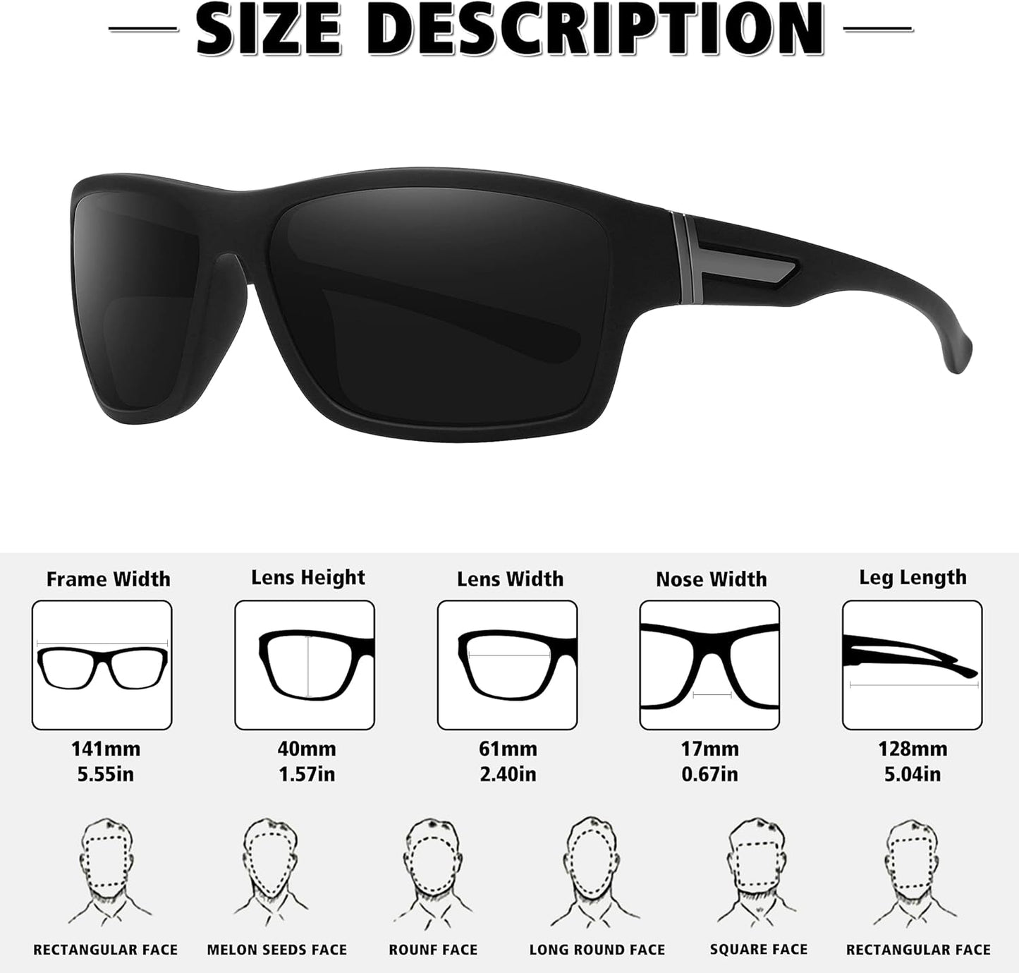 STORYCOAST Polarized Sports Sunglasses for Men Women Unbreakable Frame Cycling Fishing Driving