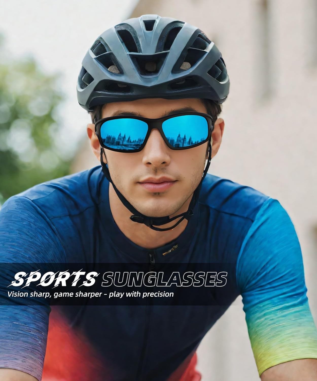 Polarized-Sunglasses-Men Sports Mens-Sunglasses: Sun-Glasses with UV400 Protection for Driving Golf Fishing Running