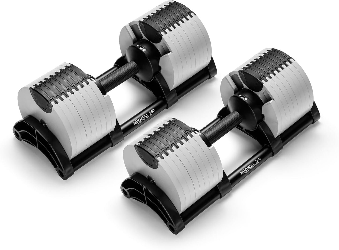 NÜOBELL® Adjustable Dumbbell Set, 5-50 LB or 5-80 LB, Easy Twist 2024-25 Model, All-In-One Weights Set (Pair) for Home, Original Manufacturer
