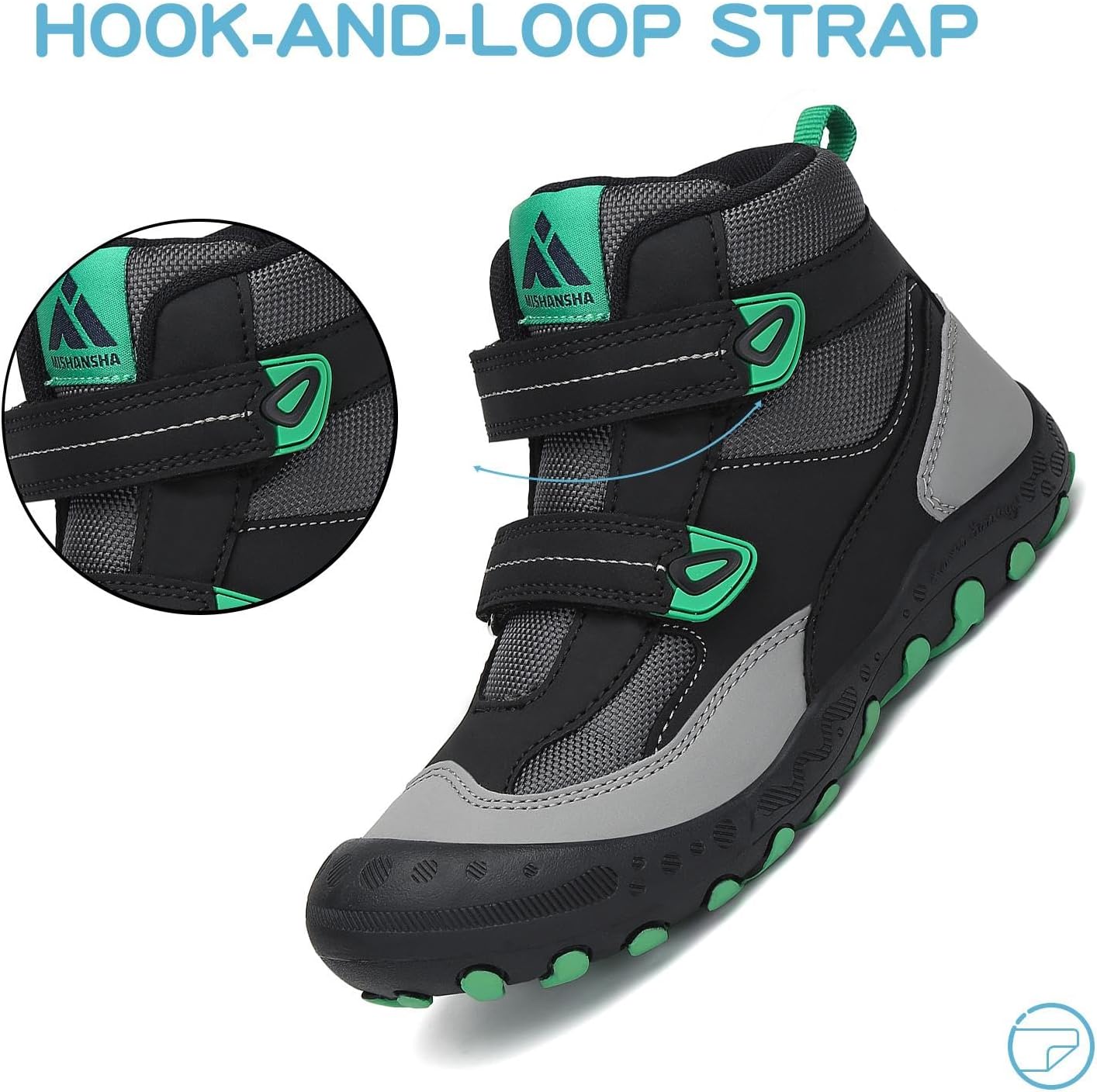 Mishansha Kids Water Resistant Hiking Boots, Boys Girls Anti Collision Anti-Skid Athletic Outdoor Adventure Trekking Shoes