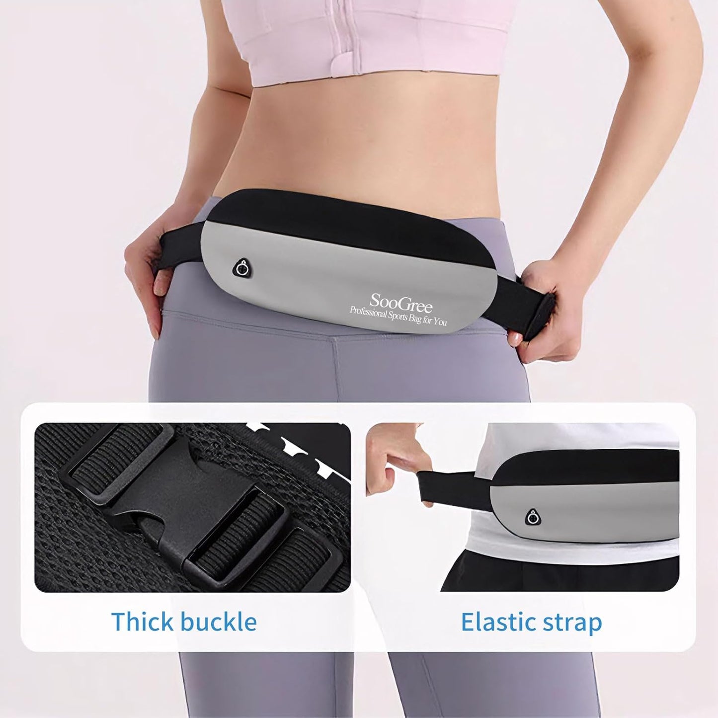 Slim Fanny Packs for Women Men,Waterproof Waist Pack with Reflective Strip Adjustable Strap,Running Belt for Sports Workout Cycling Hiking, Casual Hands-Free Wallets Phone Bag (Style 2)