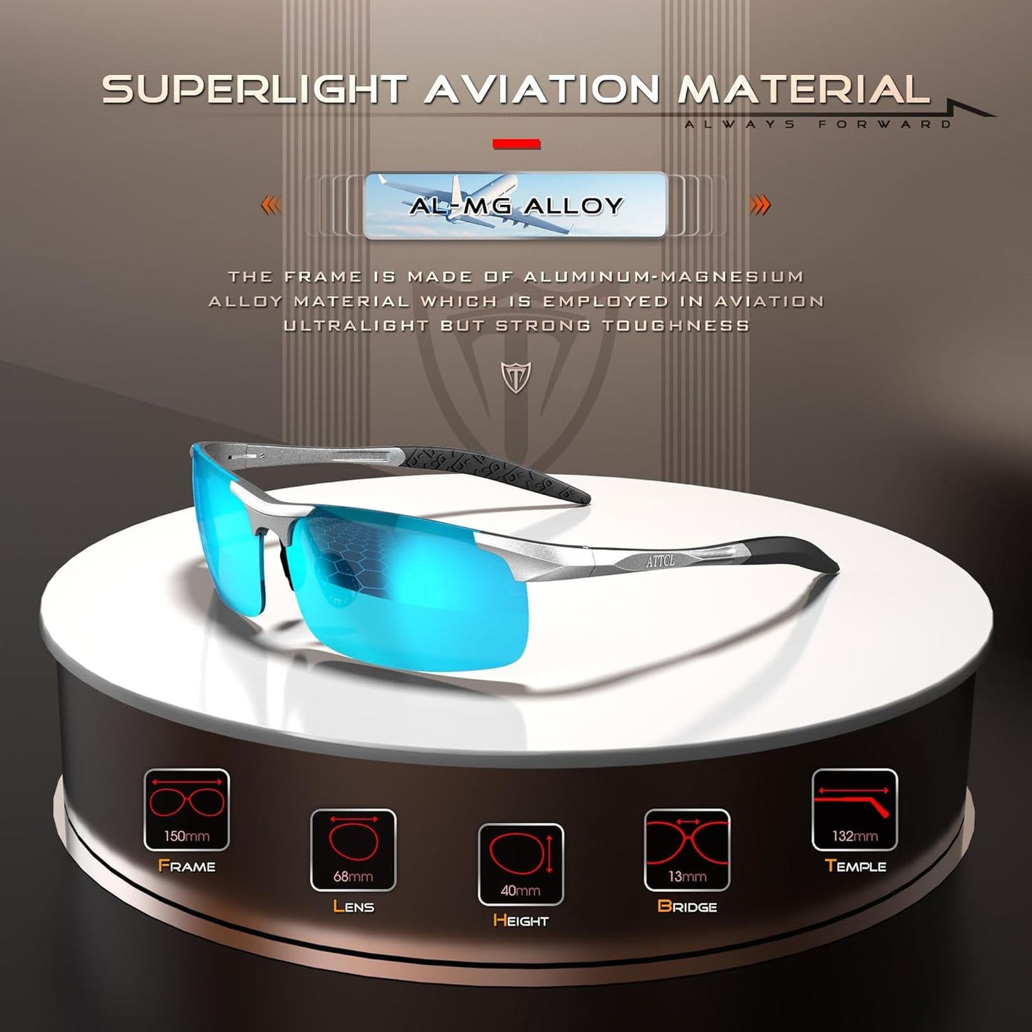 ATTCL Men's Sports Polarized Sunglasses Men for Driving running Fishing Golf - UV Protection Sun glasses Metal Frame