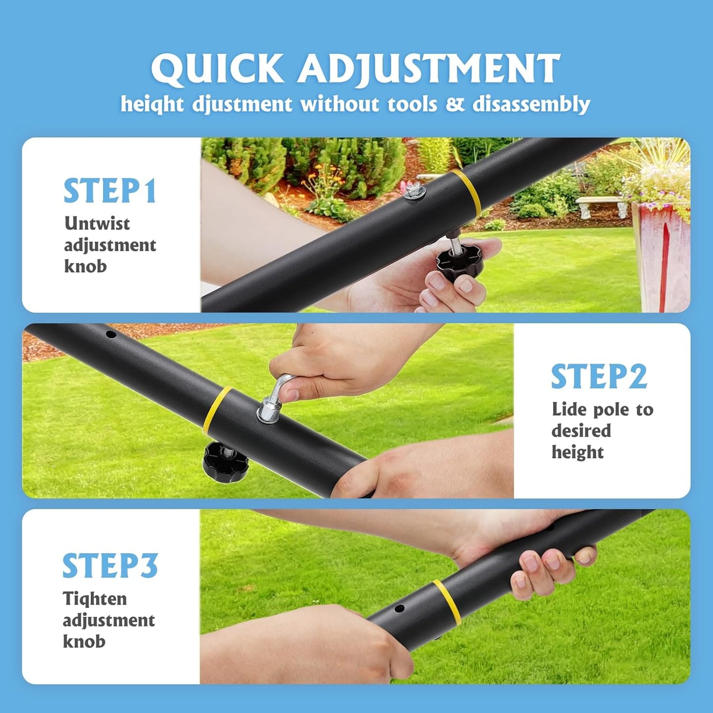 GORISE Portable Basketball Hoop for Home Outdoor Use, Adjustable Height, Shatterproof Backboard, for Daily Practice in Backyard or Garage Indoor Outdoor Backyard Pool