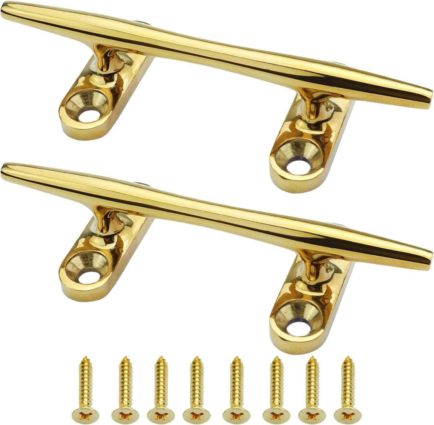 SHENGHUISS Boat Cleat 316 Stainless Steel Open Base Boat Dock Cleats（4"/5"/6"/8"/10"/12"） Silver/Gold for Boat, Dock, Kayaks, Nautical Decor ect