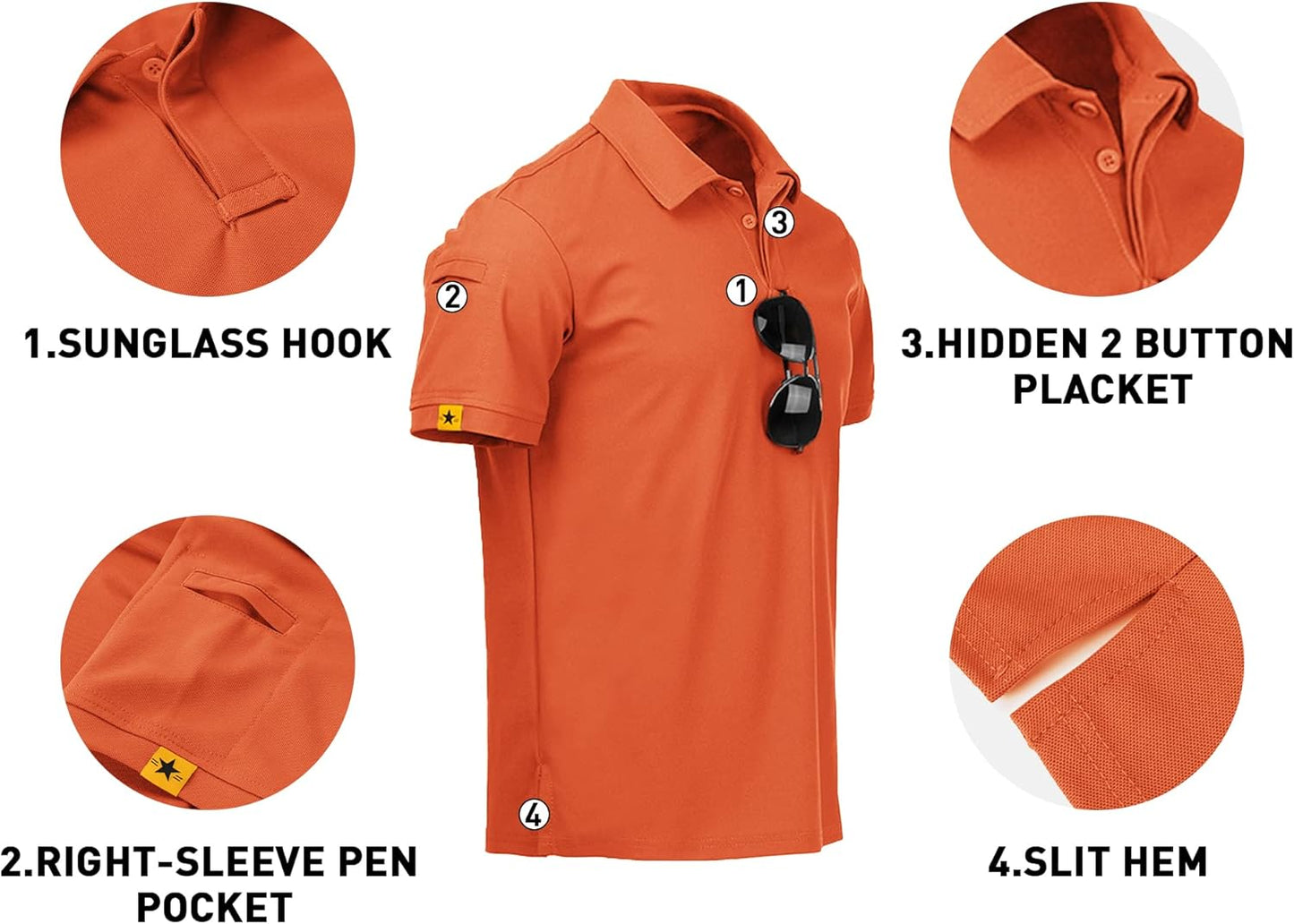 V VALANCH Mens Polo Shirts Short Sleeve Moisture Wicking Golf Polo Athletic Collared Shirt Tennis T-Shirt Tops
