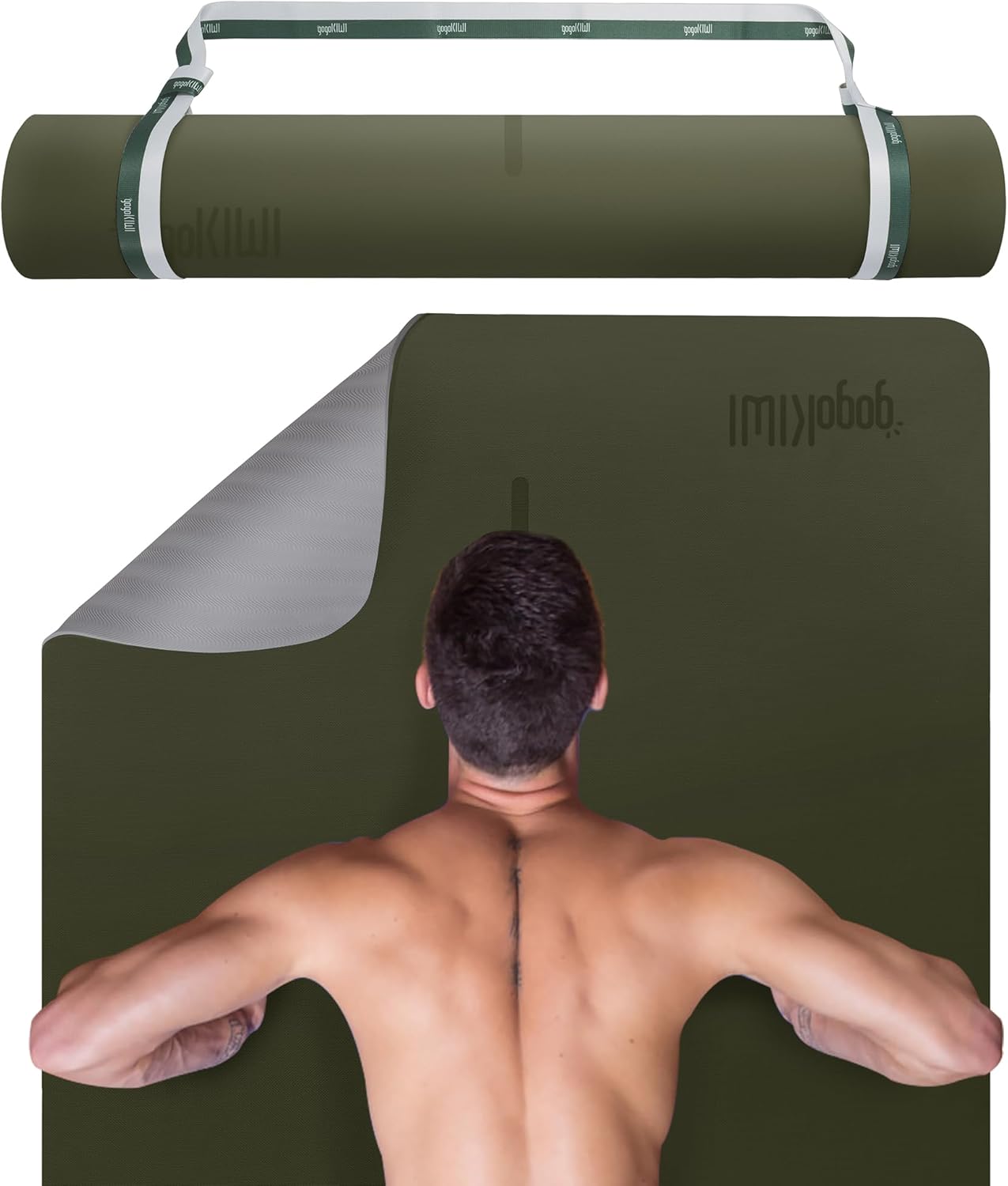 Extra Wide Yoga Mat for Men Women (72"L x 36"W) Non Slip Fitness & Exercise Mat with Alignment Marks for Yoga, Pilates, Floor Workouts