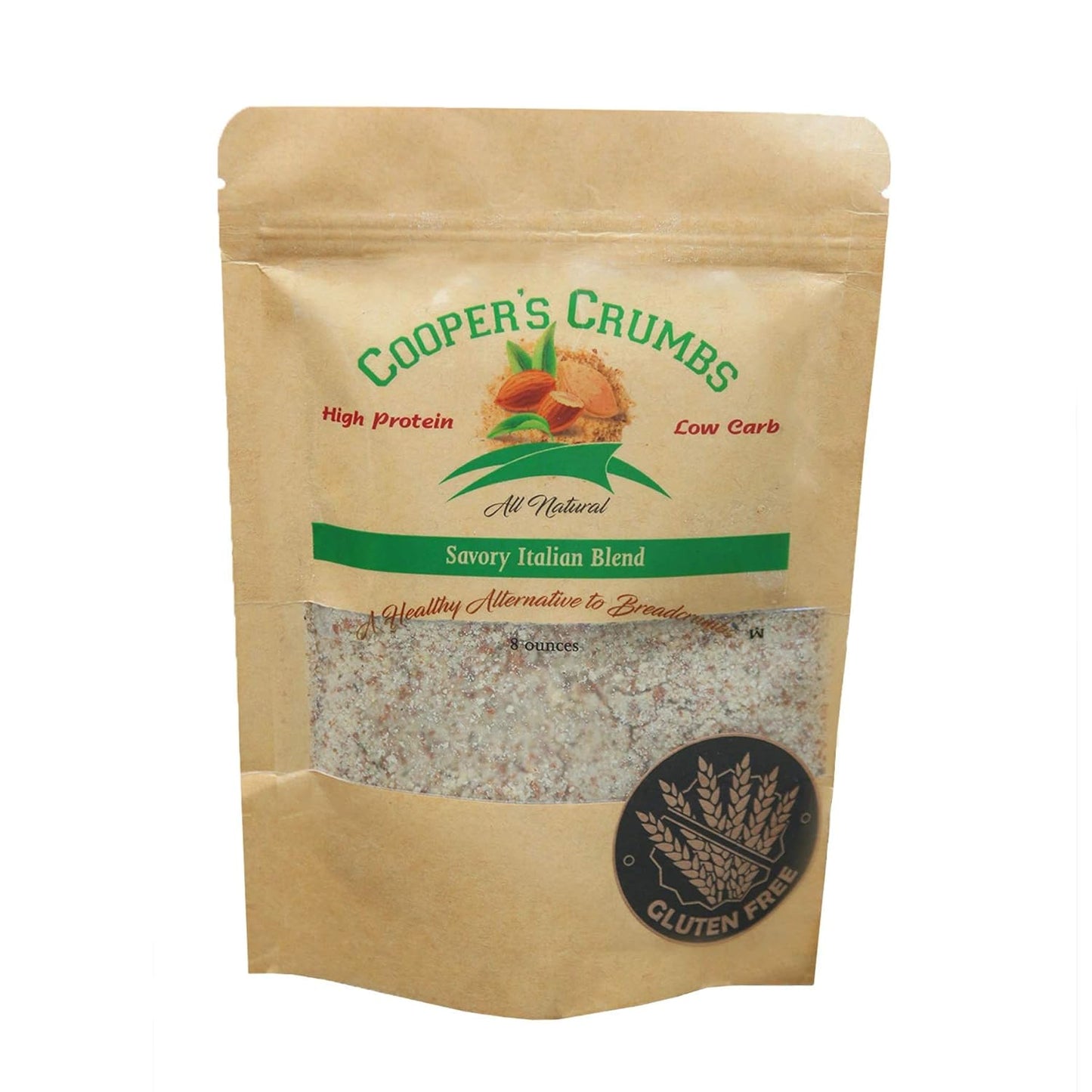 Cooper's Crumbs All Natural Gluten Free Low Carb Bread Crumb Alternative, High Protein, Vegan, Certified Kosher, Paleo, Keto (Savory Italian Blend)