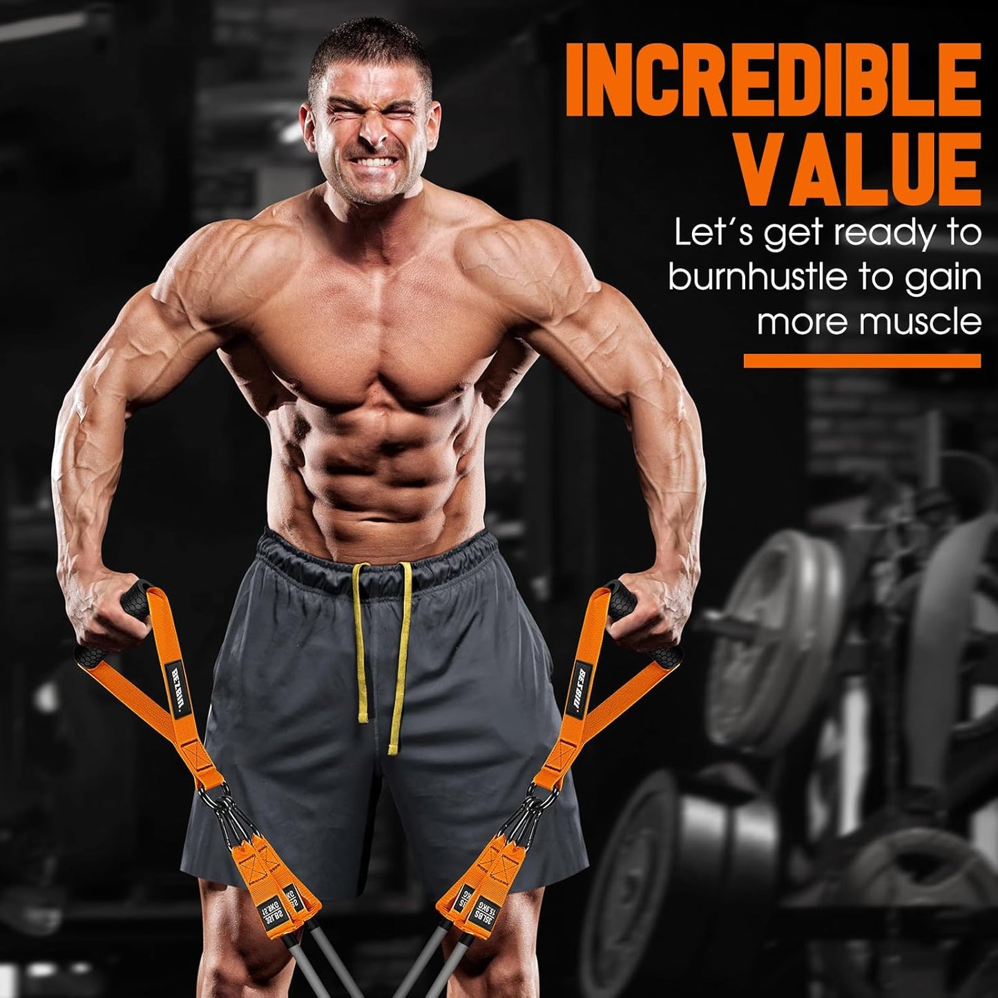 Heavy Resistance Bands for Working Out, 300lbs/360lb/420lb Exercise Bands Workout Bands with Handles, Door Anchor, Ankle Straps, Home Gym Workout Equipment for Men Fitness Strength Training Stretching