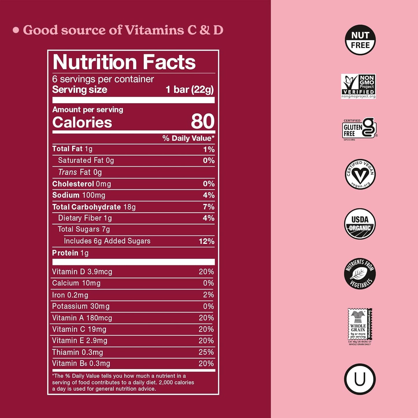 MadeGood Crispy Squares, Strawberry (36 Count) Gluten Free Snacks