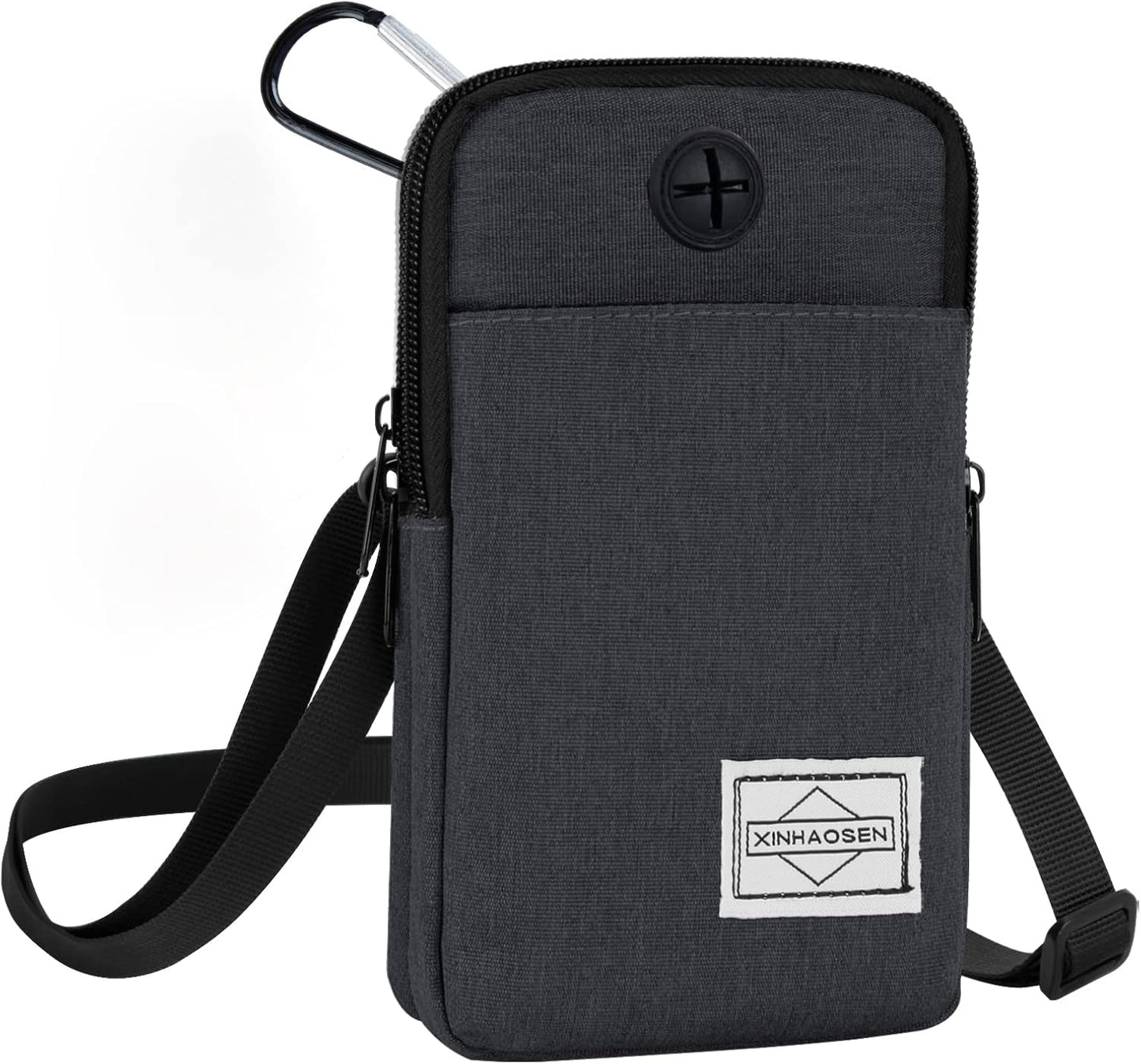 Cell Phone Purse Waist Pack Bag Travel Crossbody Bag Wristband Sport Armband Wallet with Removable Shoulder Strap (Dark Grey)