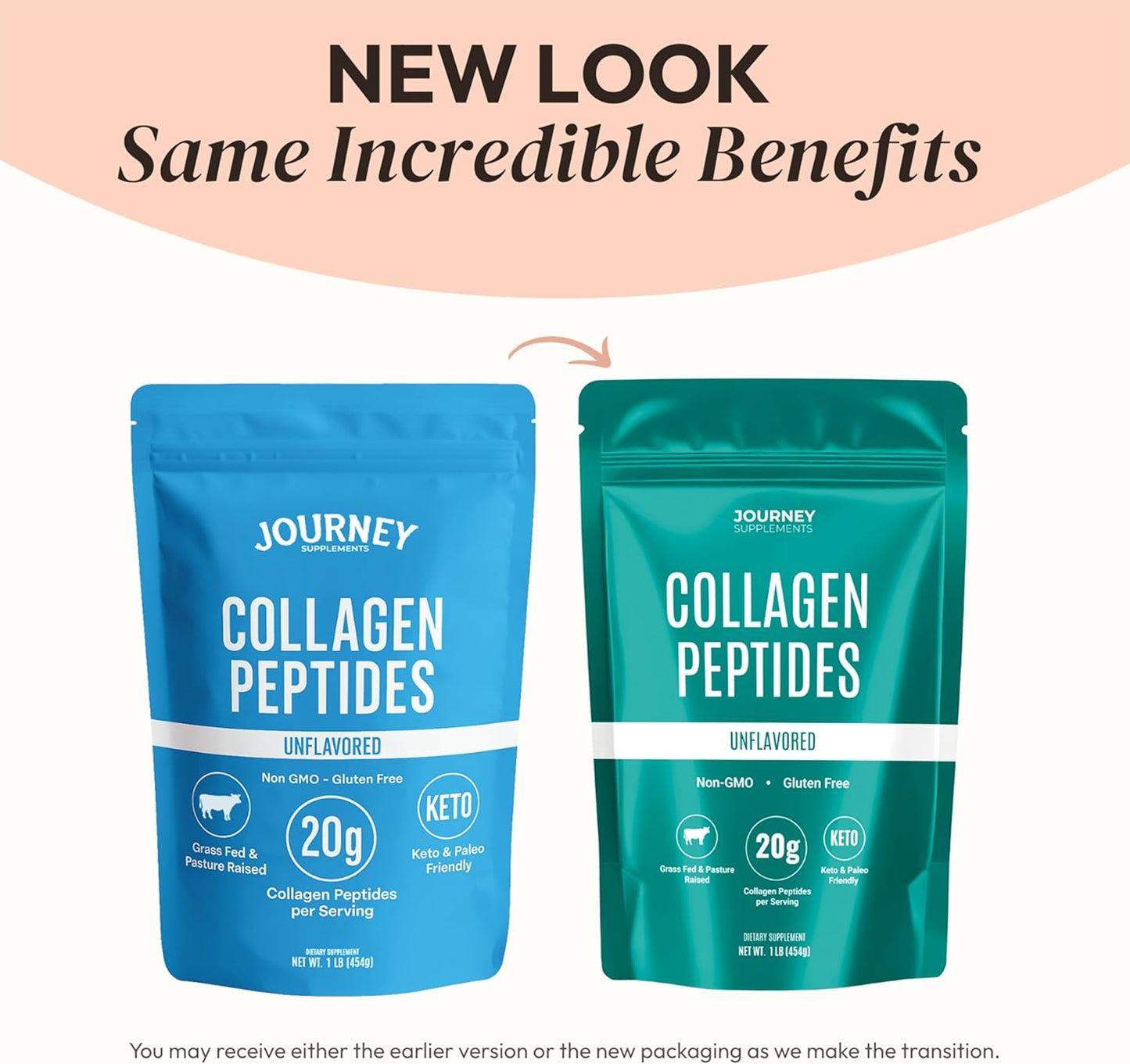 Collagen Peptides Powder, Unflavored, 1 lb – Supports Hair, Skin, Nail, Bone & Joint Health – Hydrolyzed, Grass-Fed, Gluten-Free, Keto-Friendly, Zero Sugar Protein Supplement.