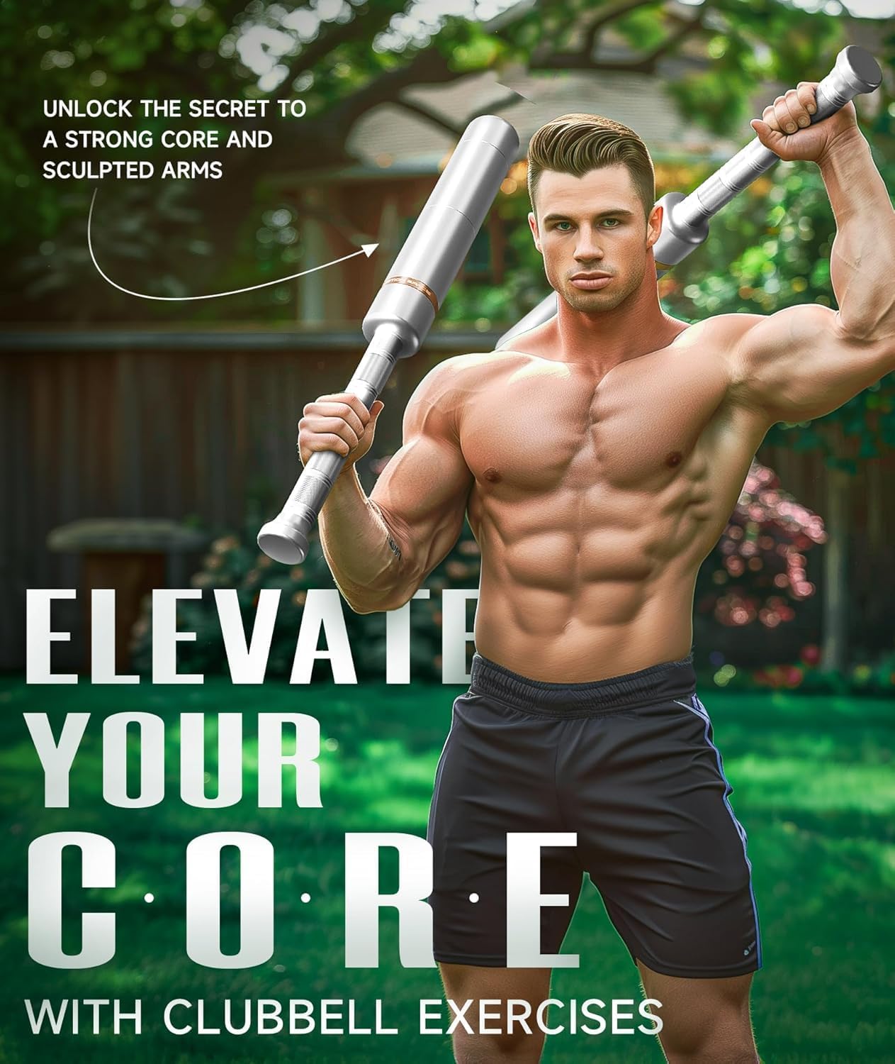 Adjustable Macebell Clubbell for Strength Training, 6/8-in-1 Premium Steel Indian Club for Full Body, Muscles, Shoulder, Grips & Forearms Workouts to Stretching