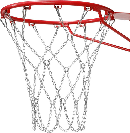 Basketball Net, Stainless Steel Braided Chain Heavy Duty, Standard Basketball Net (12 Links), Quick Installation. Suitable for Indoor and Outdoor Climates