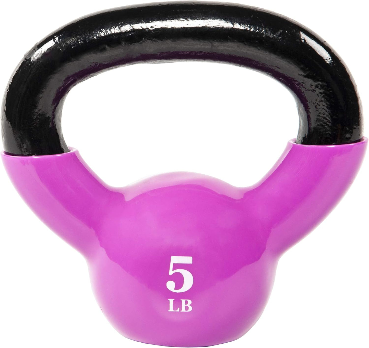 Signature Fitness All-Purpose Color Vinyl Coated Solid Cast Iron Kettlebell Weight