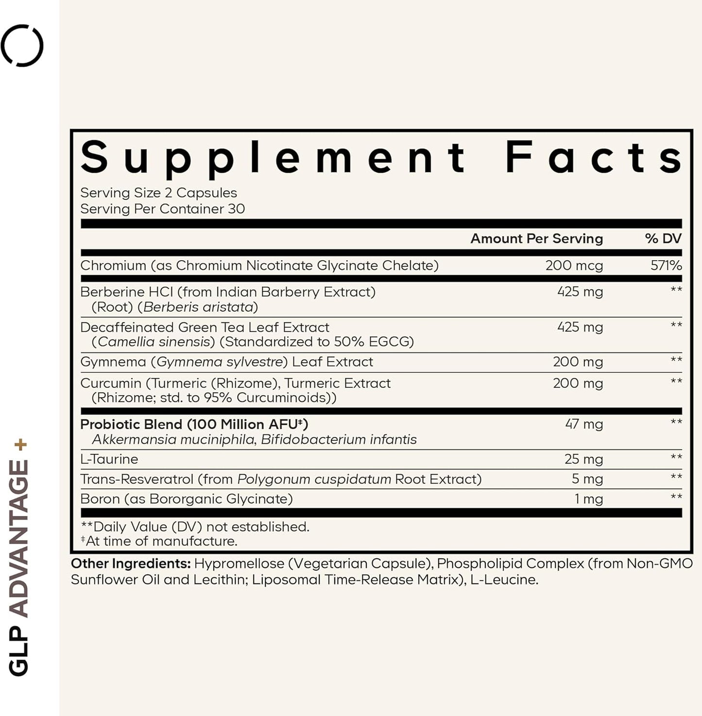 Codeage GLP-Advantage+ Supplement - Metabolic & GLP-1 Activity Support - Chromium, Berberine, Green Tea, Gymnema, Curcumin, Taurine, Resveratrol - Weight Management & Gut Health, Non-GMO - 60 Capsules