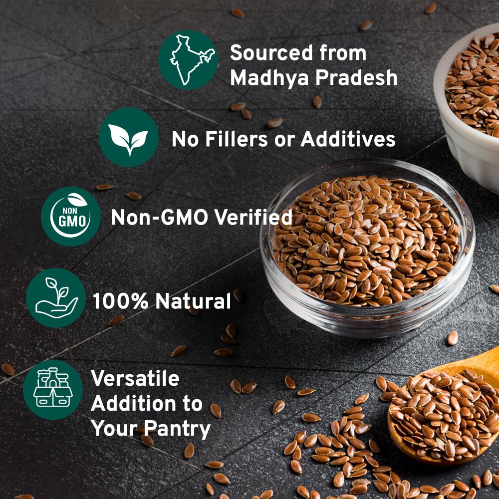 HANDPICK Flax Seed (2 lb) | Gluten Free Brown Seeds | Raw Seeds Sourced from India | Grinds easily, Gels perfectly | Resealable Zip Lock Pouch