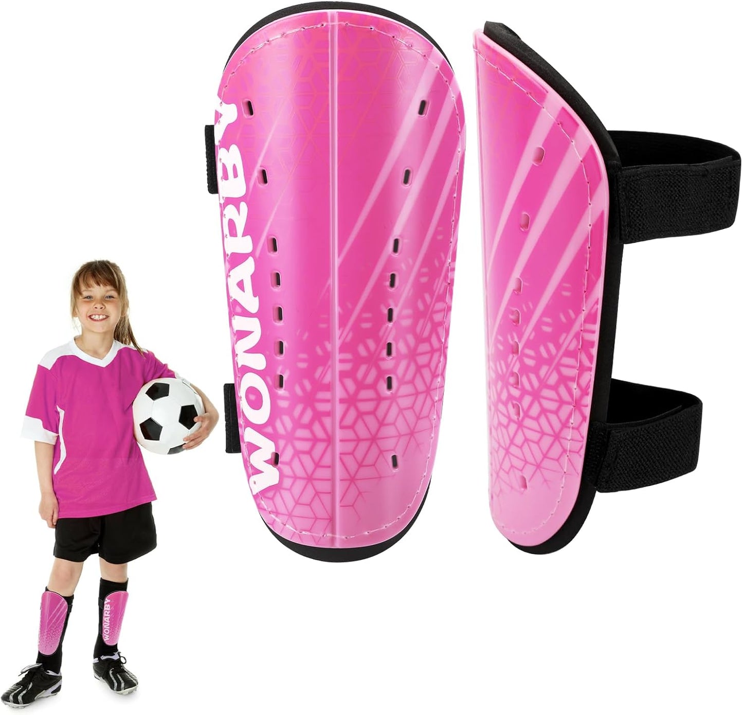 Shin Guards Soccer Youth Kids - Shin Guard for Boys Girls Teenagers Toddler 2-18 Years Old - Football Shin Pads Protection Equipment with Adjustable Straps