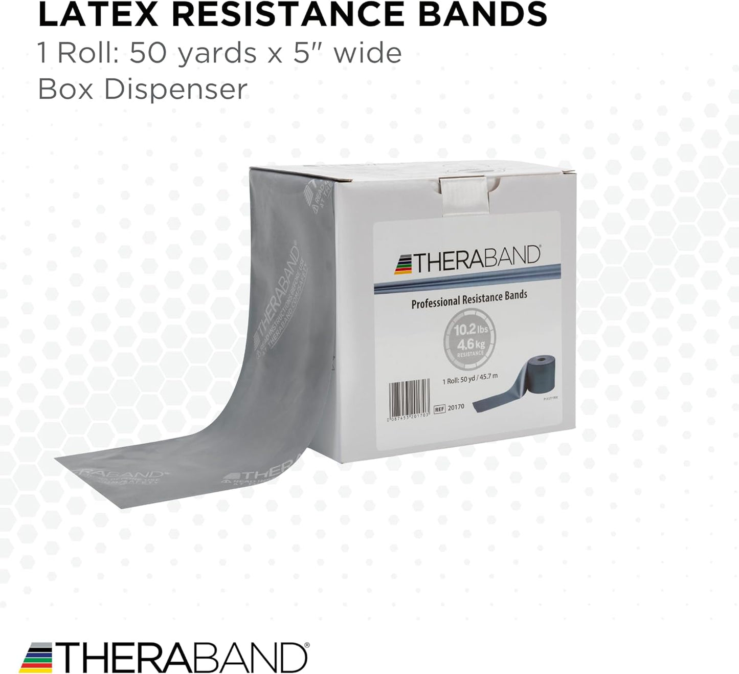 THERABAND Resistance Bands, 50 Yard Roll Professional Latex Elastic Fitness Band For Upper & Lower Body & Core Exercise, Physical Therapy, Pilates, Yoga, Stretching, Home Workouts, & Rehab