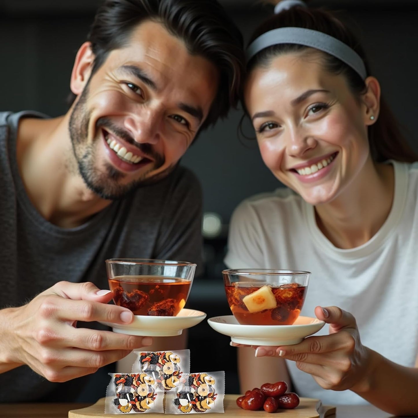 Fangkic Kidney Tea Formula Ginseng Six Treasure, (240g/1Box) Ginseng Five Treasure Aid Root Men's Kidney Cleanse Detox Tea, 7 Precious Organic Ingredient Formula, Chinese Herbal