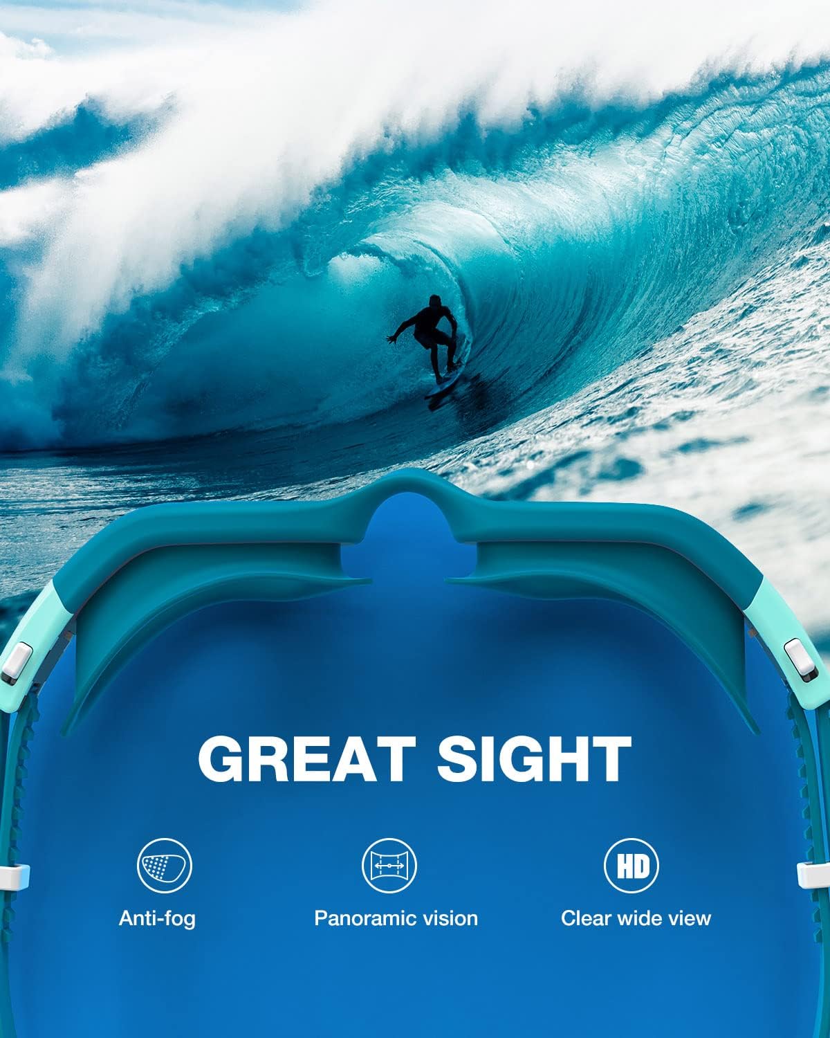 ZIONOR Swim Goggles, G1 SE Swimming Goggles Anti-fog for Adult Men Women