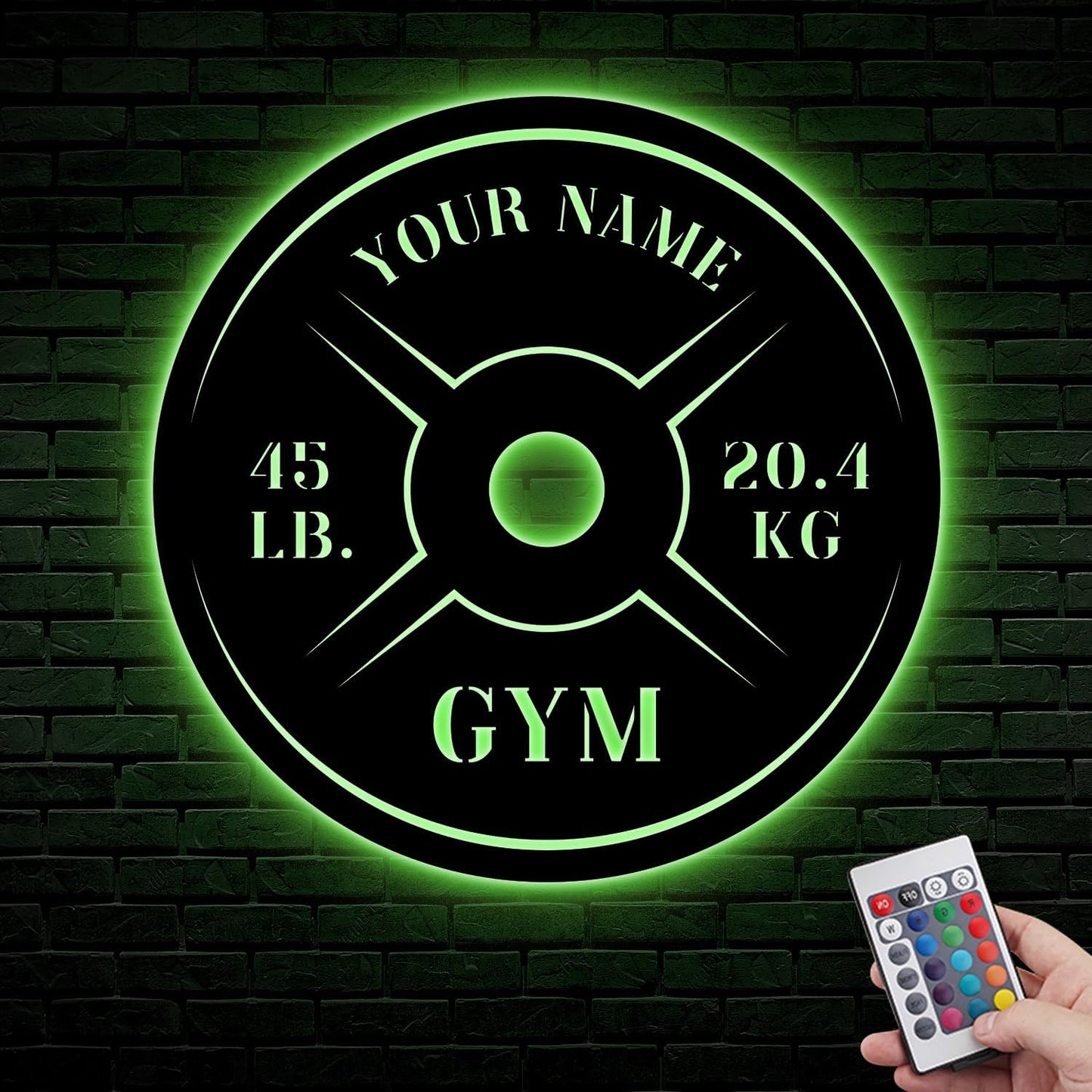 Personalized Home Gym LED Tin Metal Sign Multiple Sizes, Weight Lifting Exercise Workout Room Training Fitness Center Motivational Inspirational Quotes Decor Wall Art Hanging Accessories (06 LED)