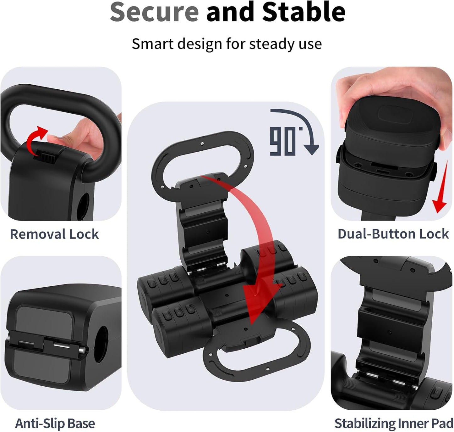 2-in-1 Adjustable Dumbbells Set, 4 Levels Weight Dumbbells Set for Women Men, Each 2.2/3.3/4.4/5.5lb Hand Weights with Kettlebell Form for Home Gym Exercise Training